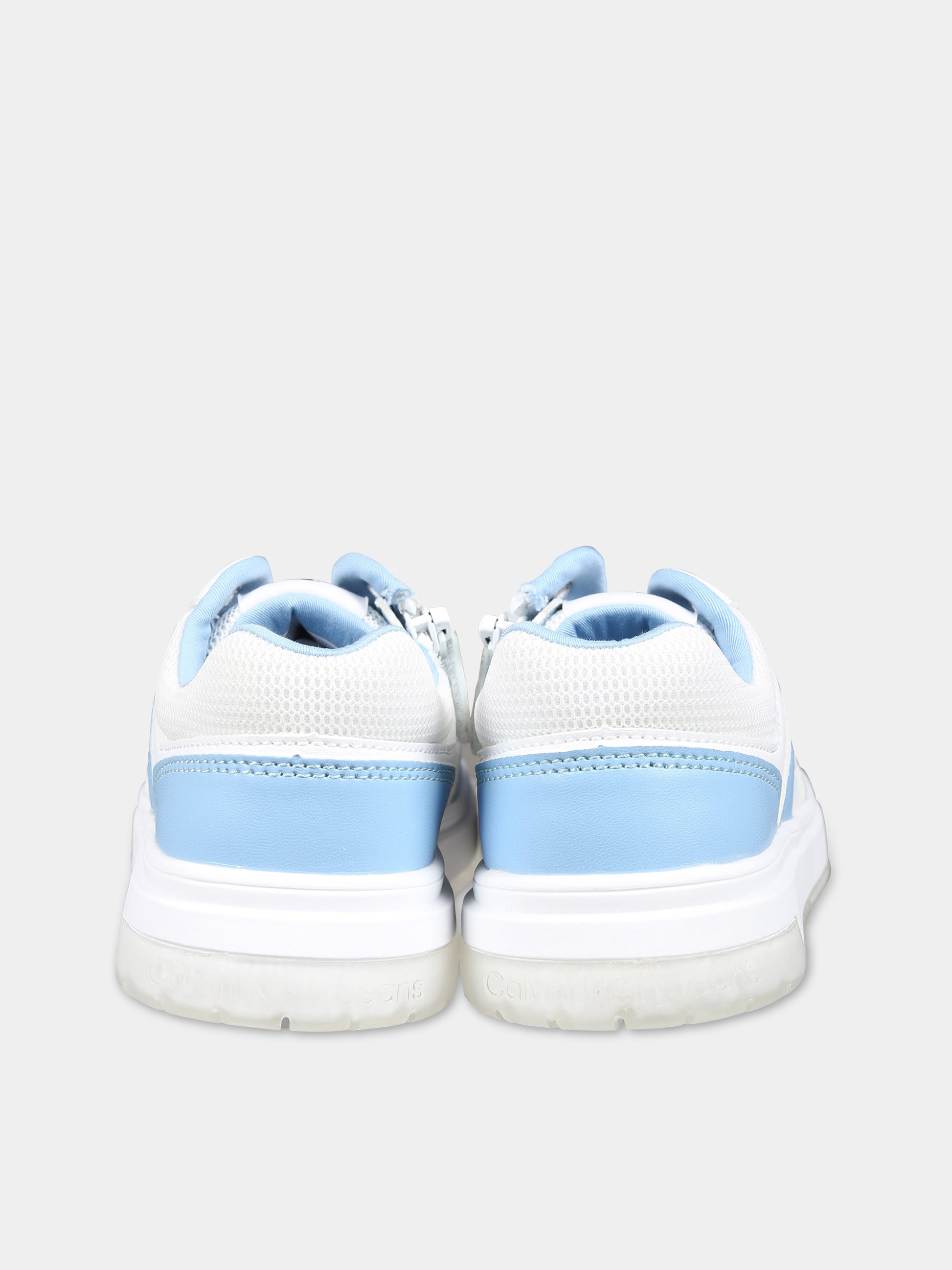 Sneakers celesti per bambini con logo,Calvin Klein Kids,V3X9 80864 1355X116