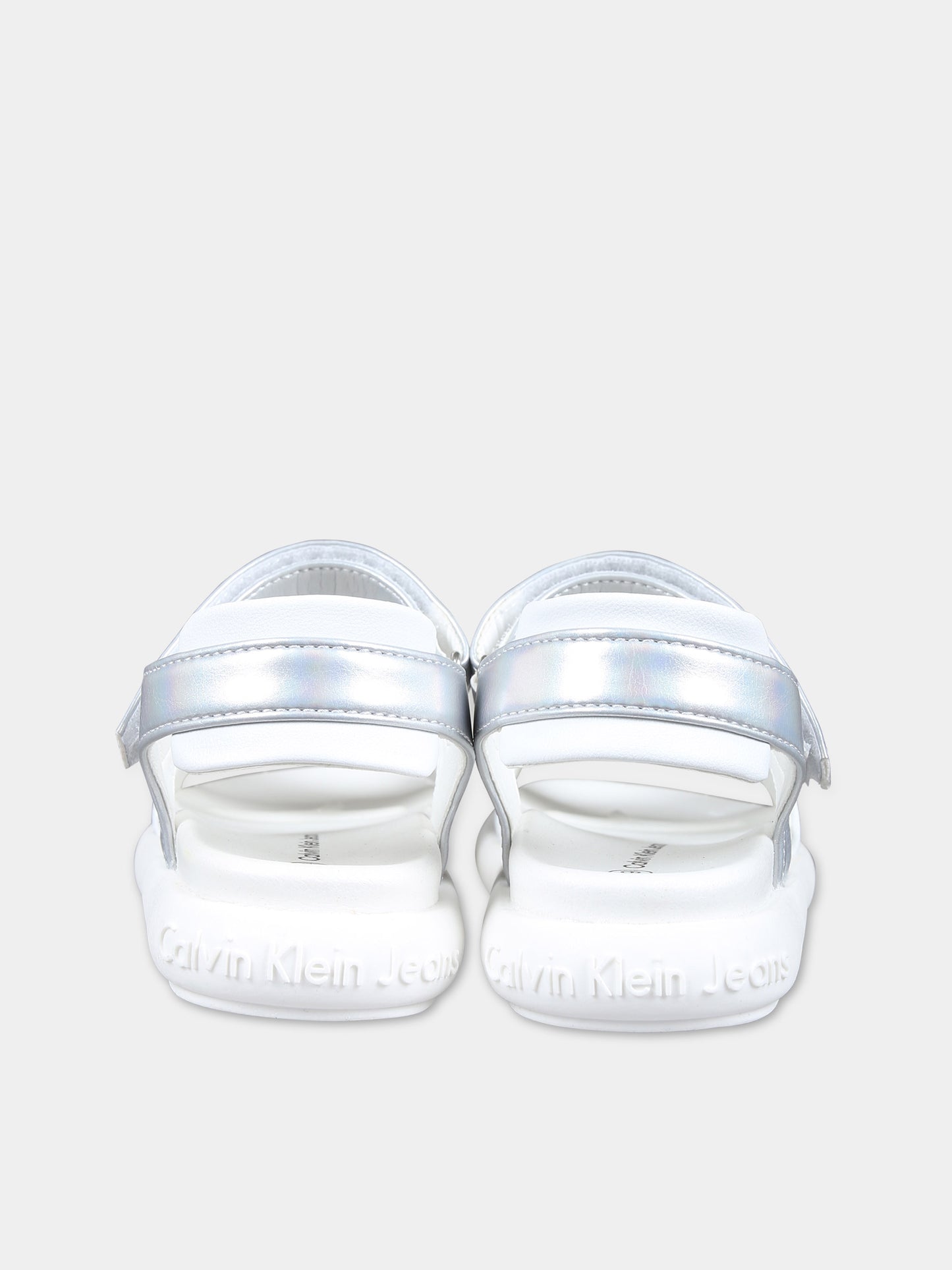 Sandali bianchi per bambina con logo,Calvin Klein Kids,V1A2 80817 1013X025