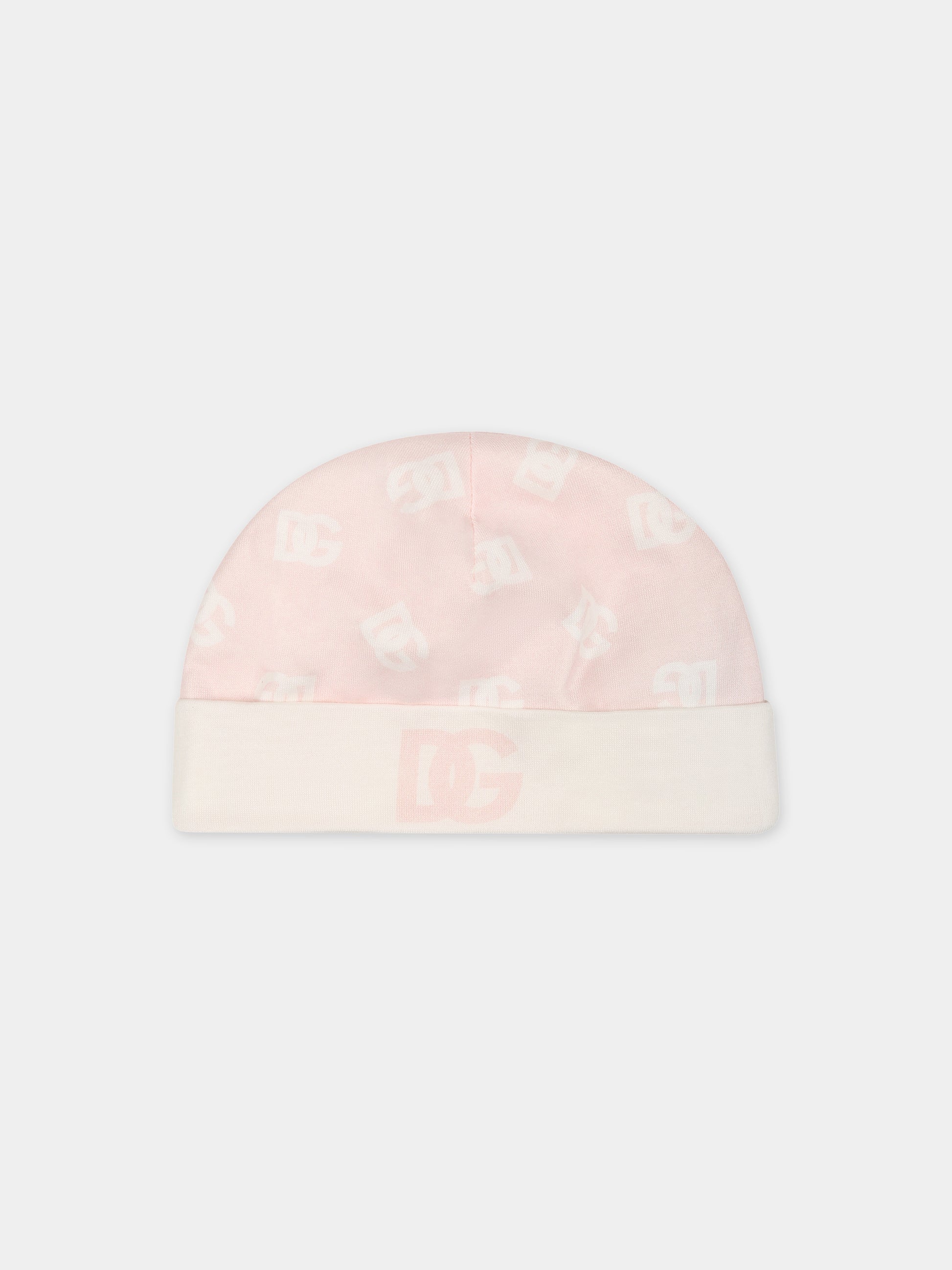 Set rosa per neonata con logo,Dolce & Gabbana Kids,L2JOY9 G7F0V HFVAA