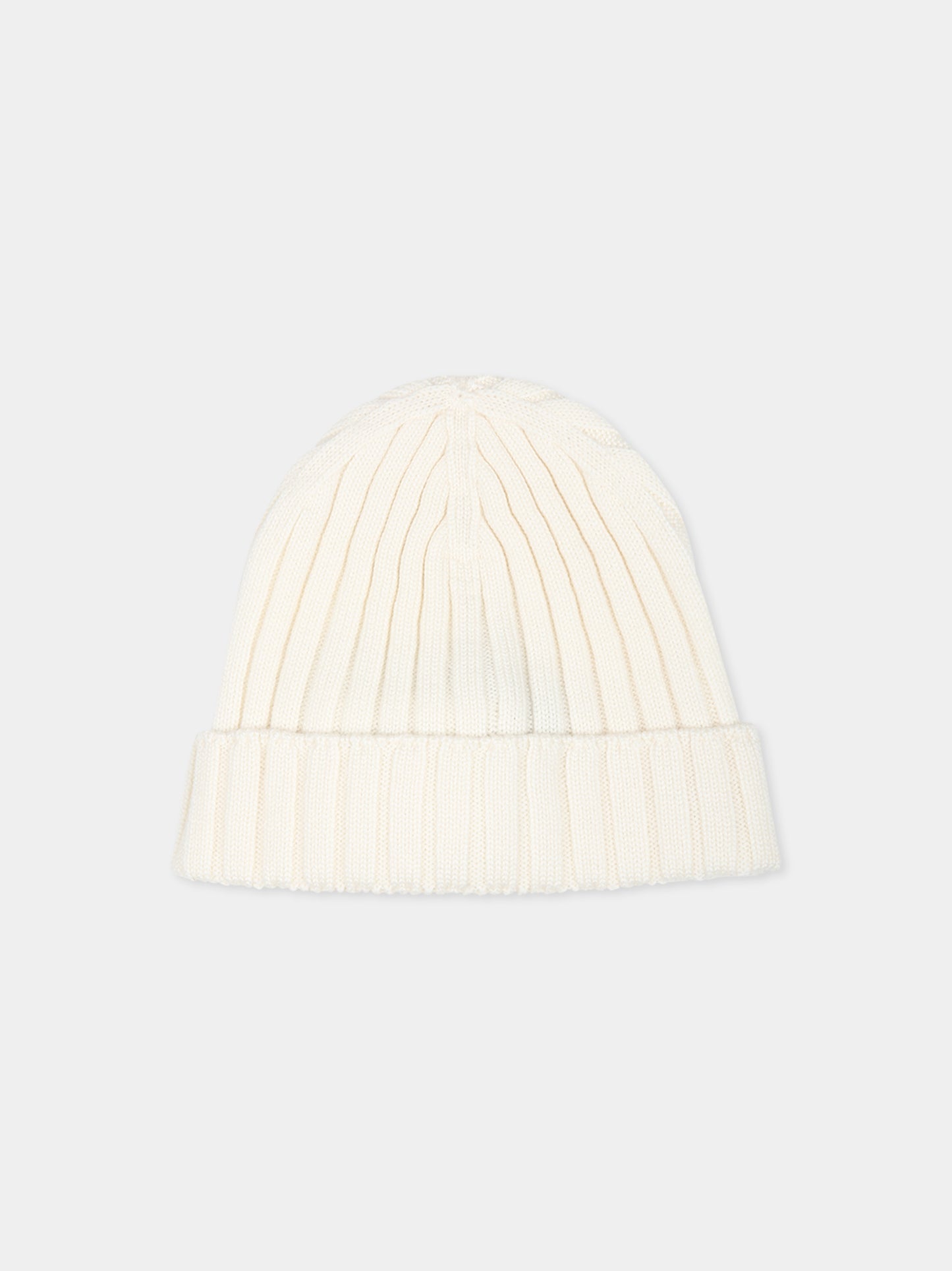 Berretto bianco per neonati con logo,Moncler Kids,J2951 3B00002 M1131 030