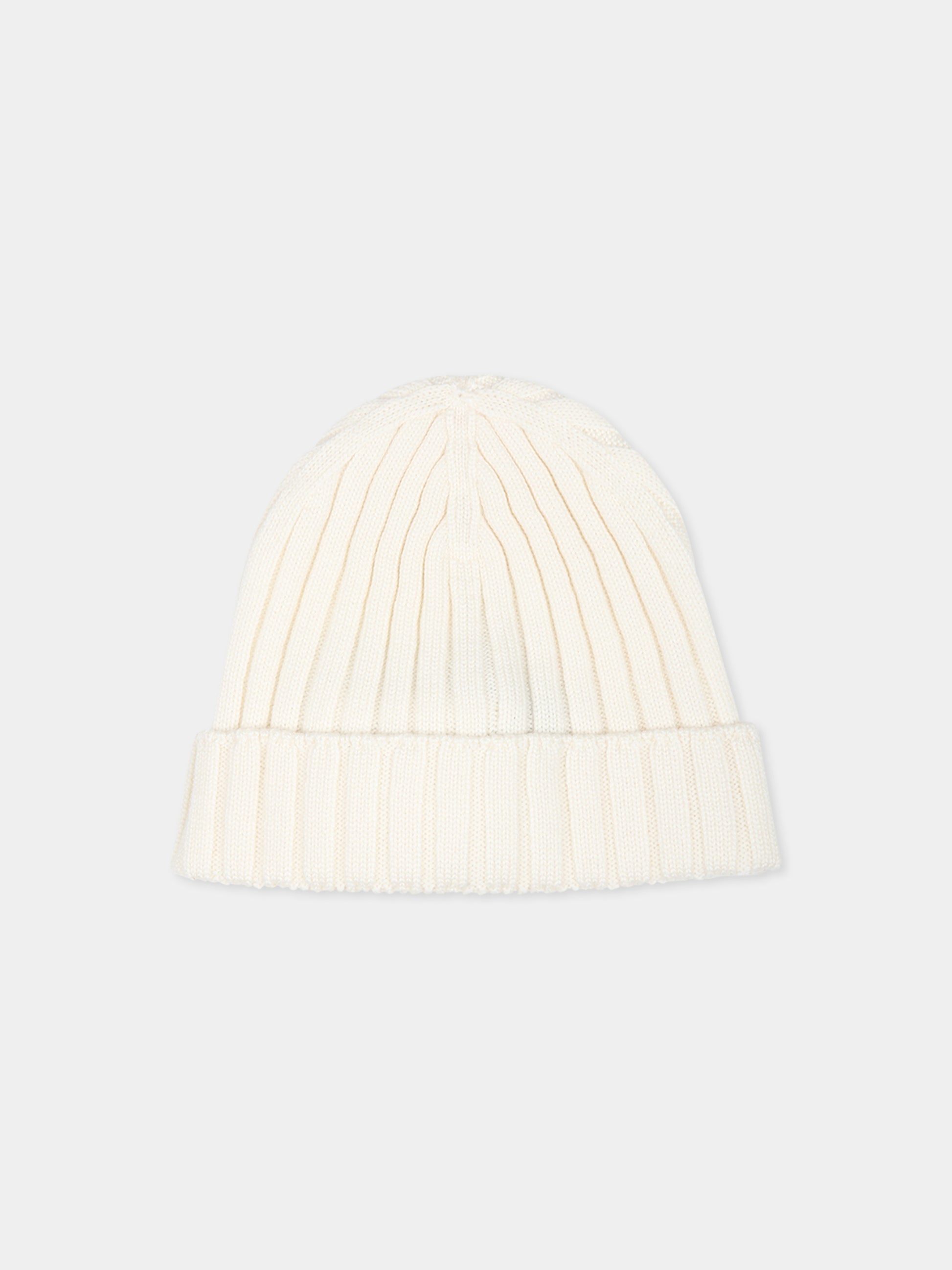 Berretto bianco per neonati con logo,Moncler Kids,J2951 3B00002 M1131 030