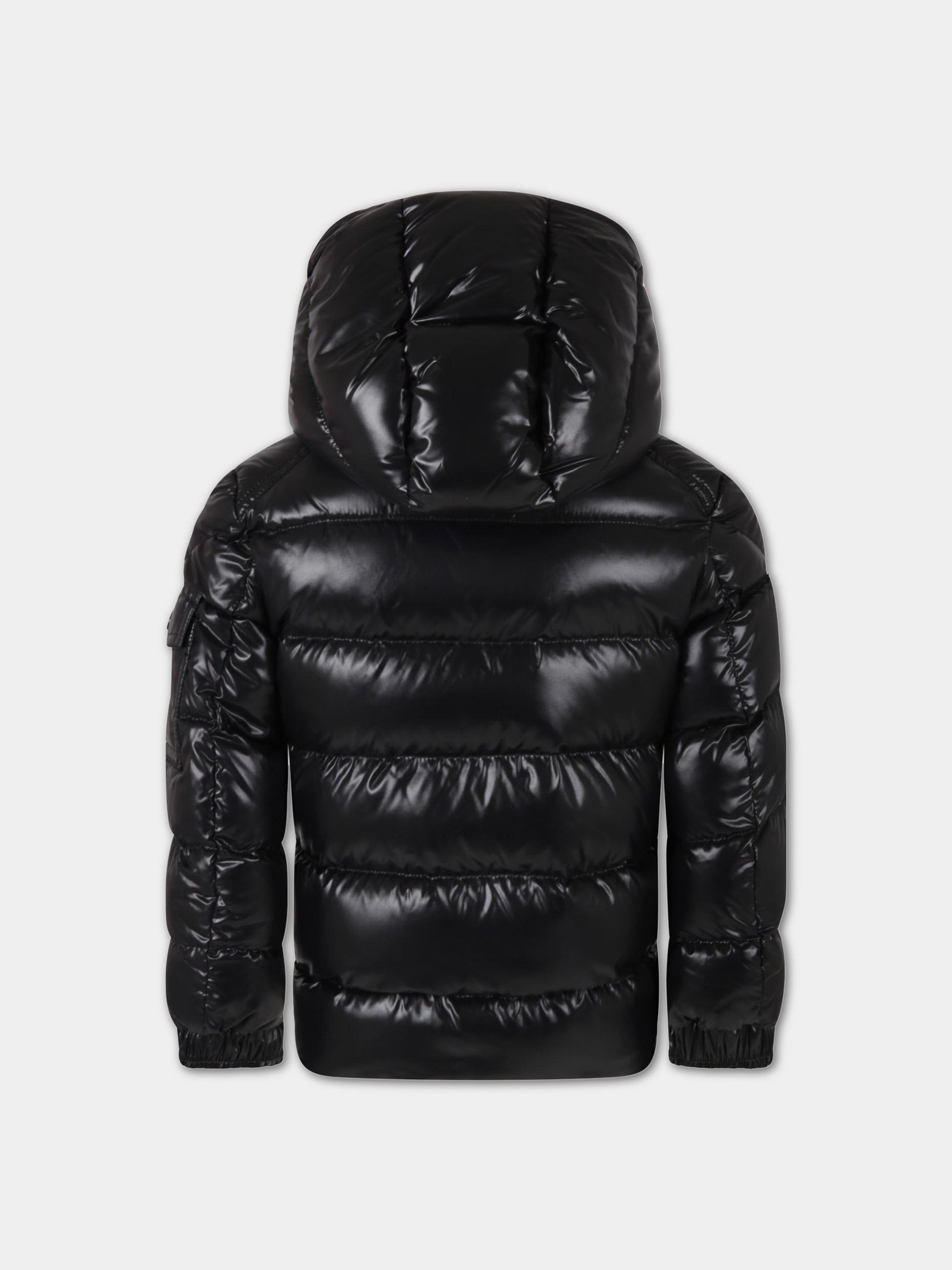 Piumino New Maya nero per bambino con patch,Moncler Kids,J2954 1A12520 68950 999