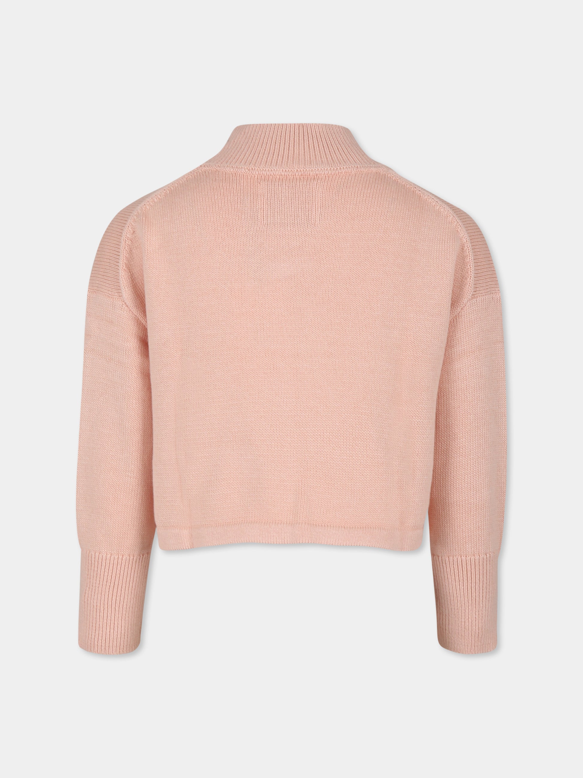 Maglione crop rosa per bambina con logo,Calvin Klein Kids,IG0IG02548J TFC