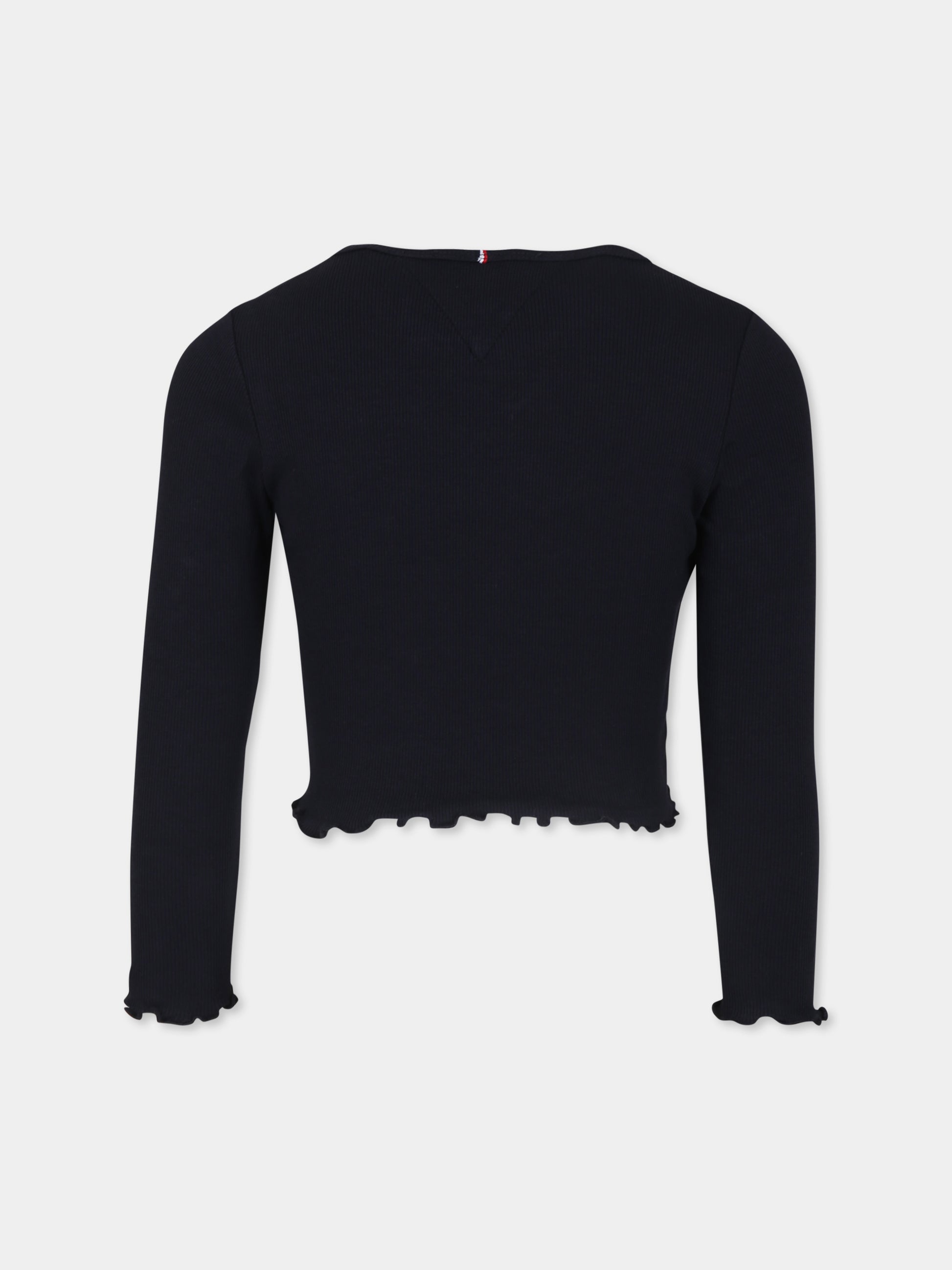 T-shirt blu per bambina con logo,Tommy Hilfiger Junior,KG0KG07595J DW5