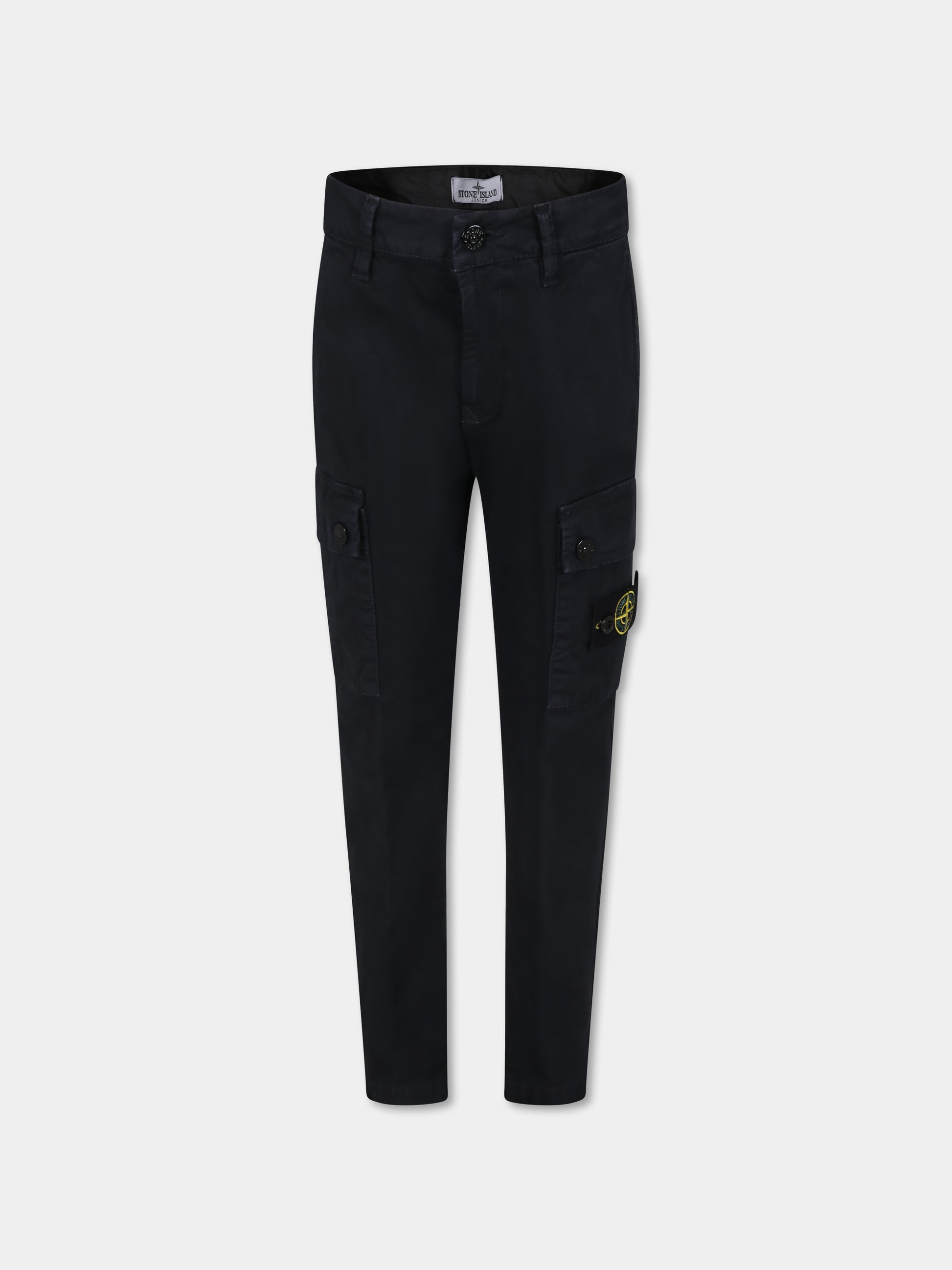 Pantaloni blu per bambino con bussola,Stone Island Junior,811630115 V0120