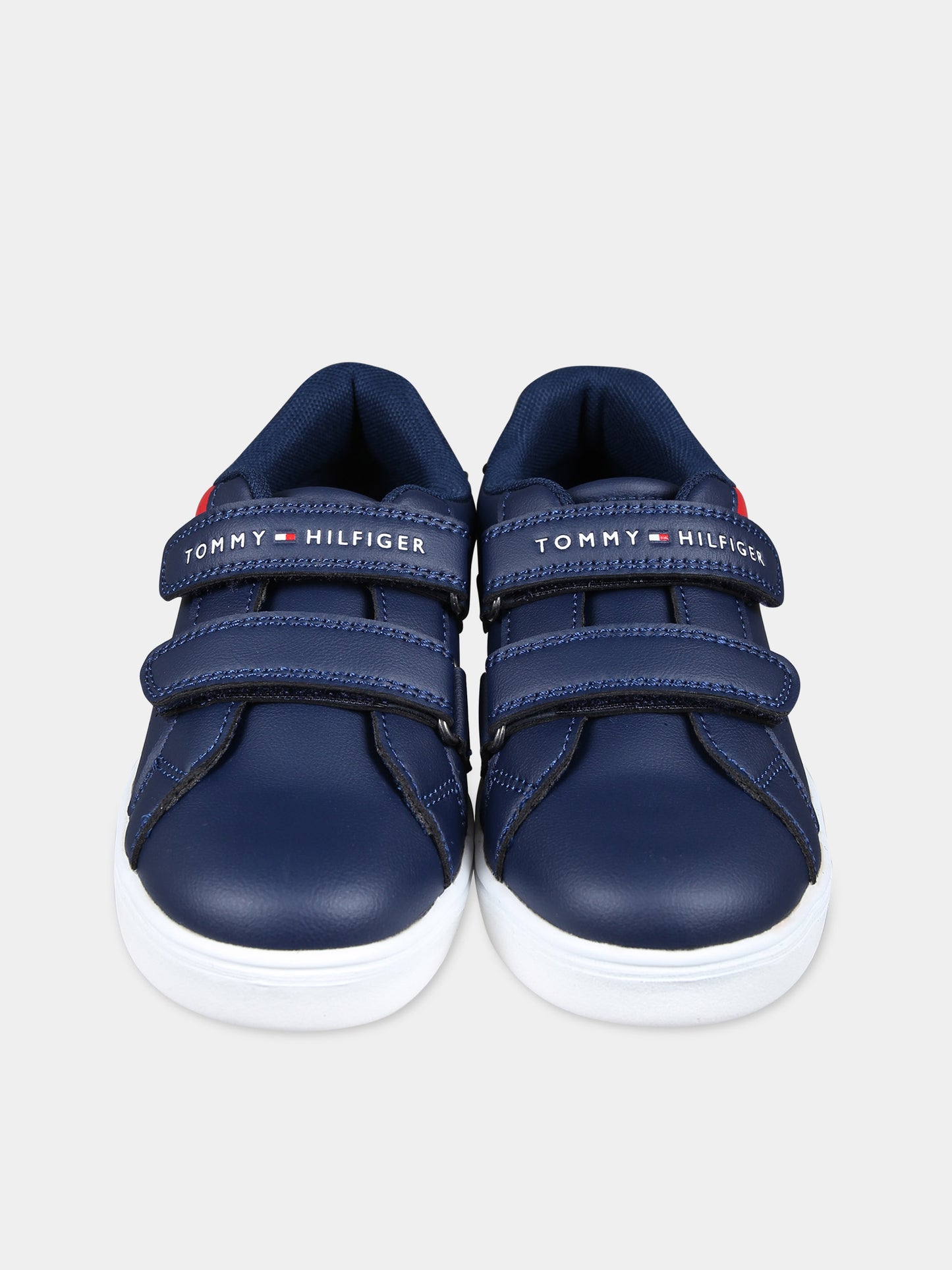 Sneakers blu per bambini con bandierina e logo,Tommy Hilfiger Junior,T1B9 33327 1355800