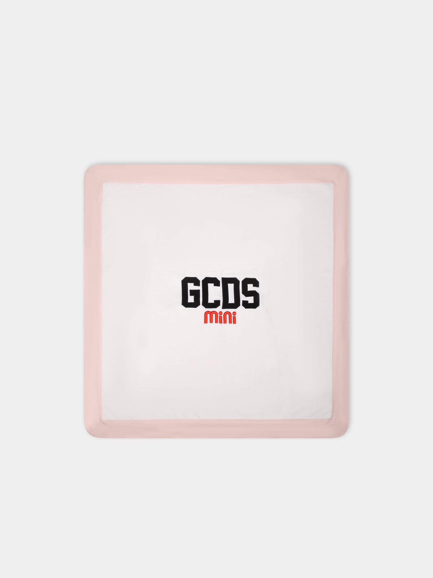 Coperta bianca per bambina con logo,Gcds Kids,GMB001 LAA02 52483