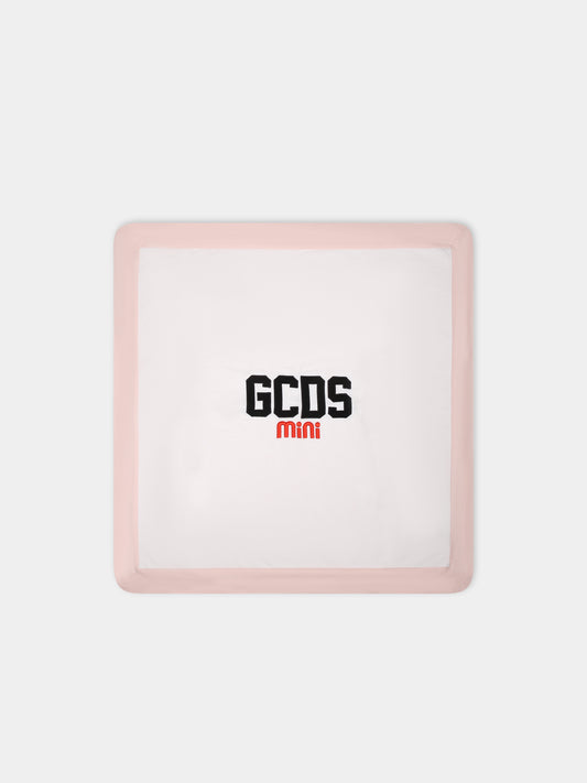 Coperta bianca per bambina con logo,Gcds Kids,GMB001 LAA02 52483