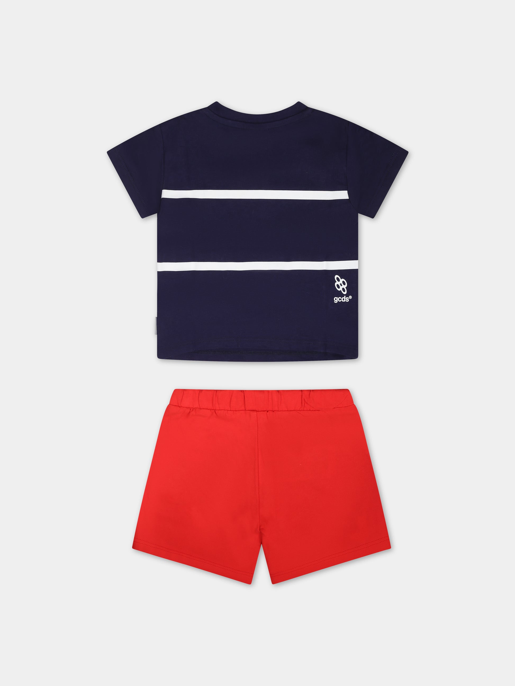 Completo sportivo blu per neonato con logo,Gcds Kids,GUG008 LAA29 84365