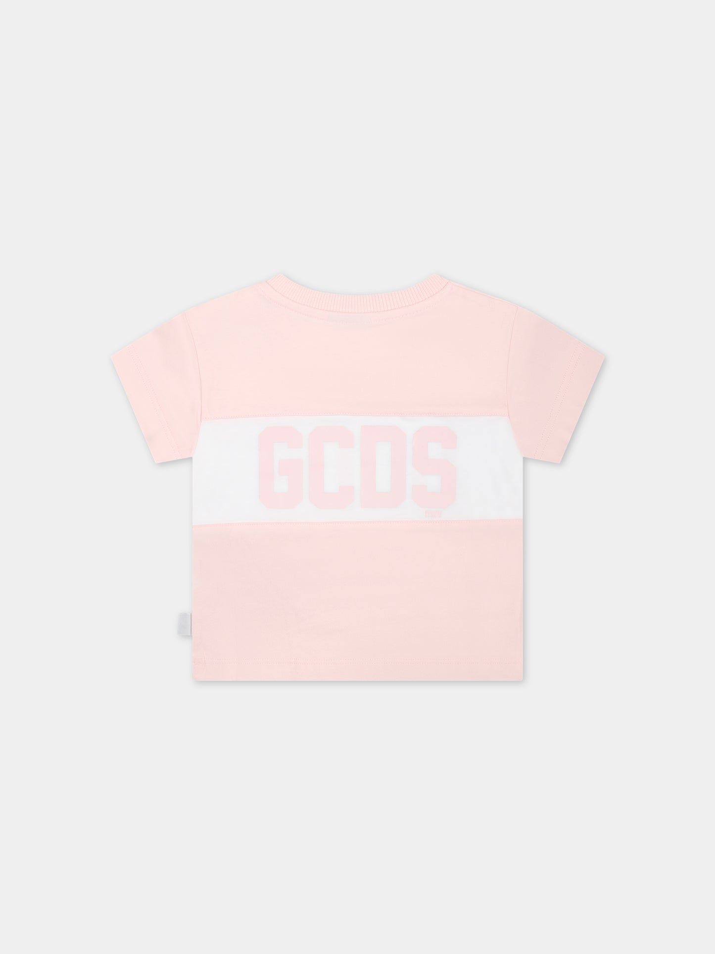 T-shirt rosa per neonati con logo,Gcds Kids,GMM003 LAA22 52483