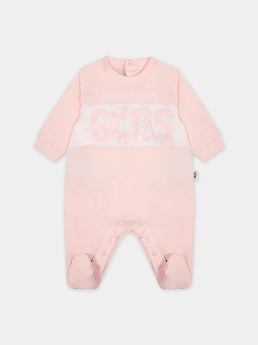 Tutina rosa per neonata con logo,Gcds Kids,GUY00R LCA33 52483