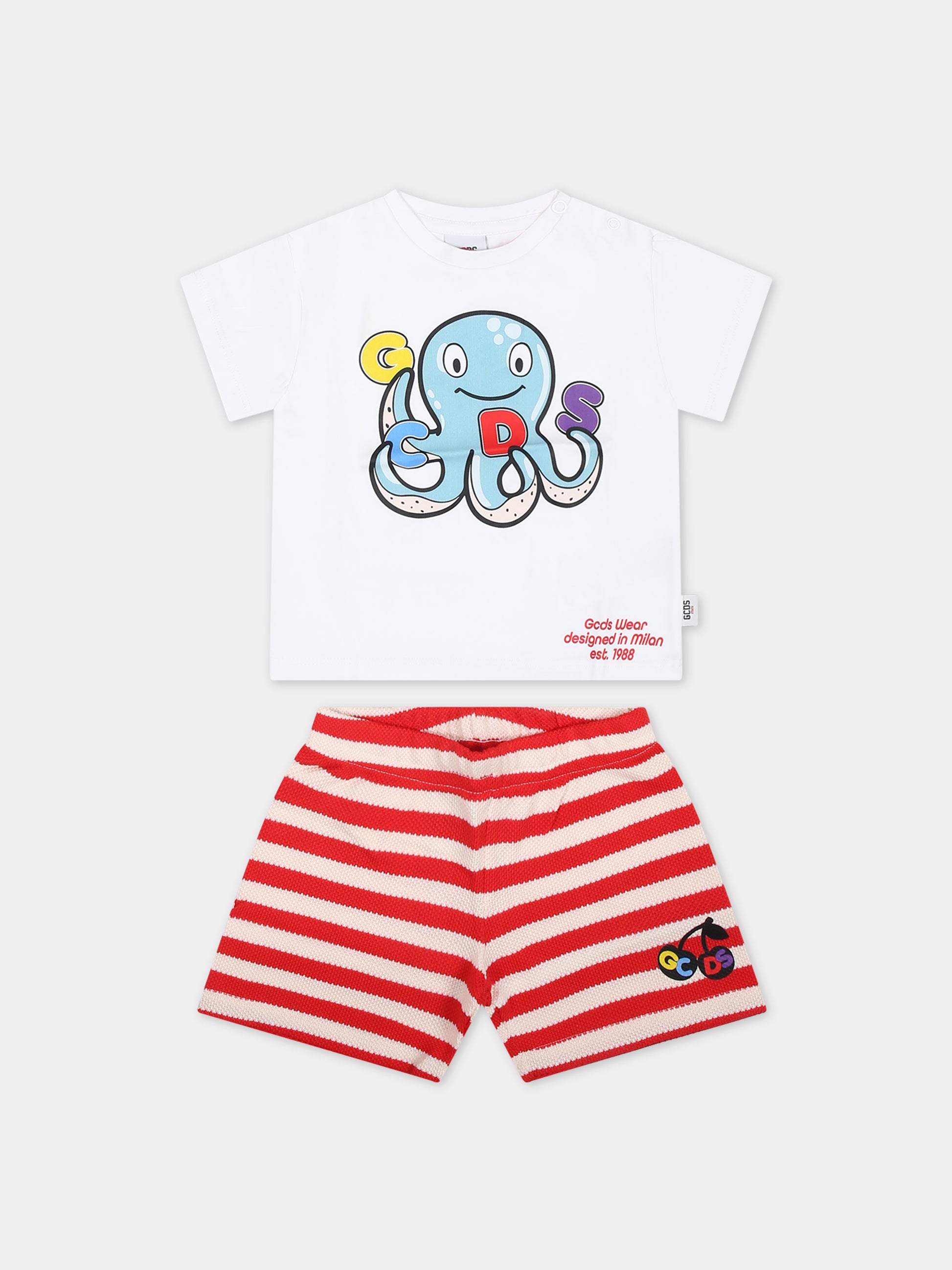 Set per neonato a righe con polipo,Gcds Kids,GUG007 LIE00 85612