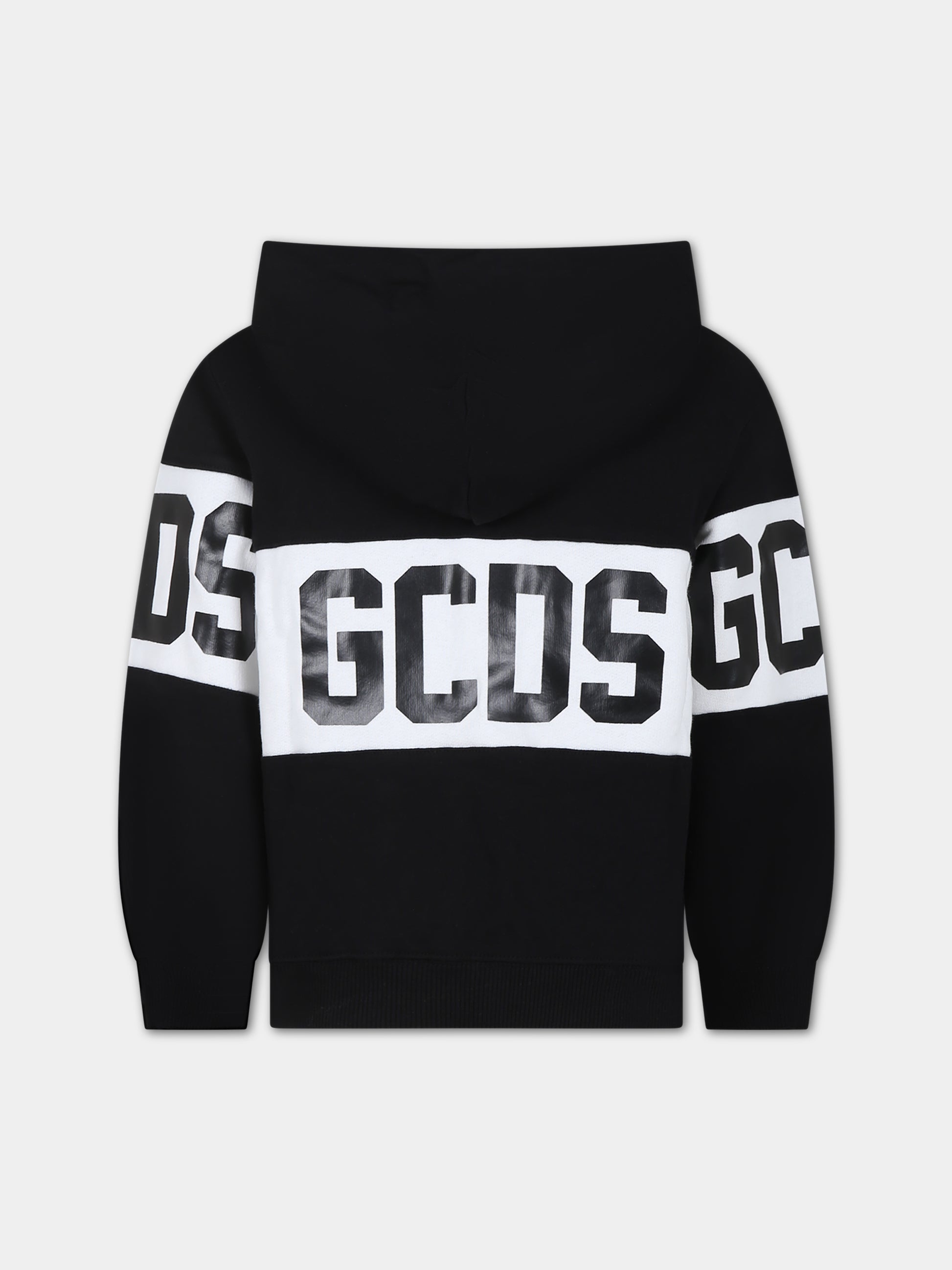 Felpa nera per bambini con logo,Gcds Kids,DNF004 LCA33 60100