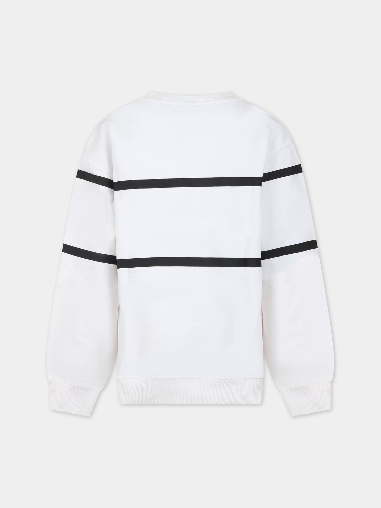 Felpa bianca per bambini con logo nero,Gcds Kids,DOF000 LCA52 10101