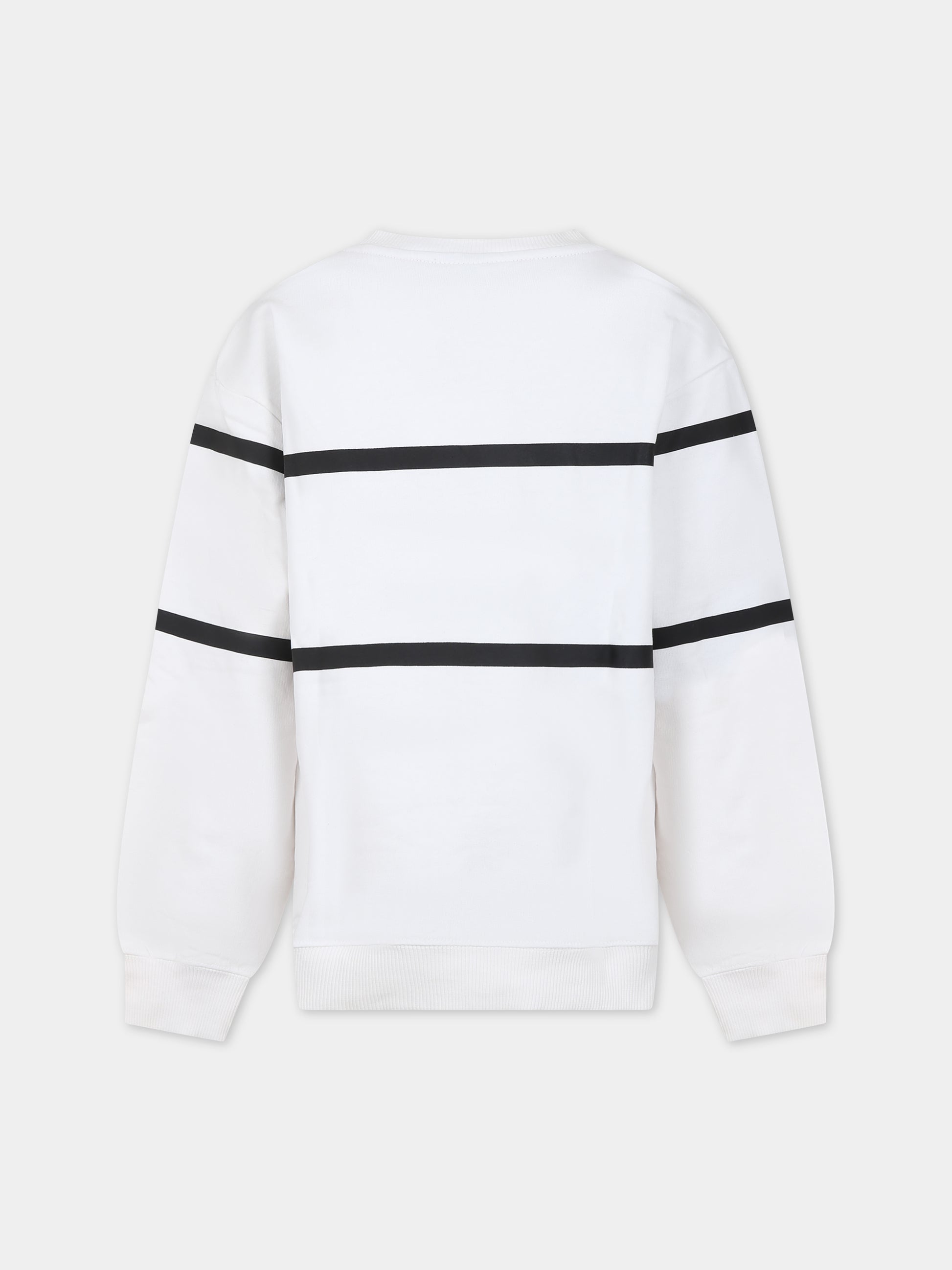 Felpa bianca per bambini con logo nero,Gcds Kids,DOF000 LCA52 10101