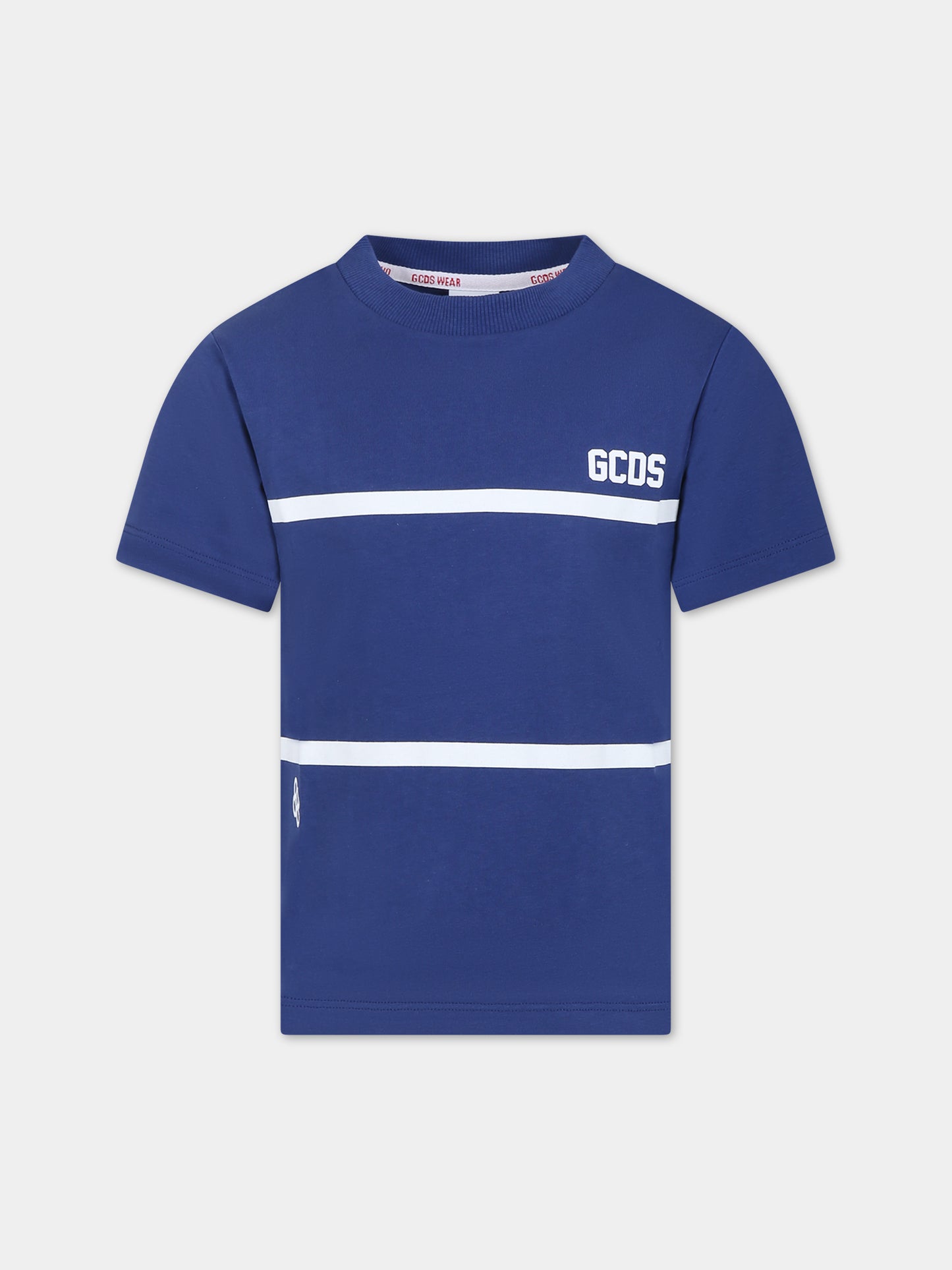 T-shirt blu per bambino con logo,Gcds Kids,DUM00I LAA29 40263
