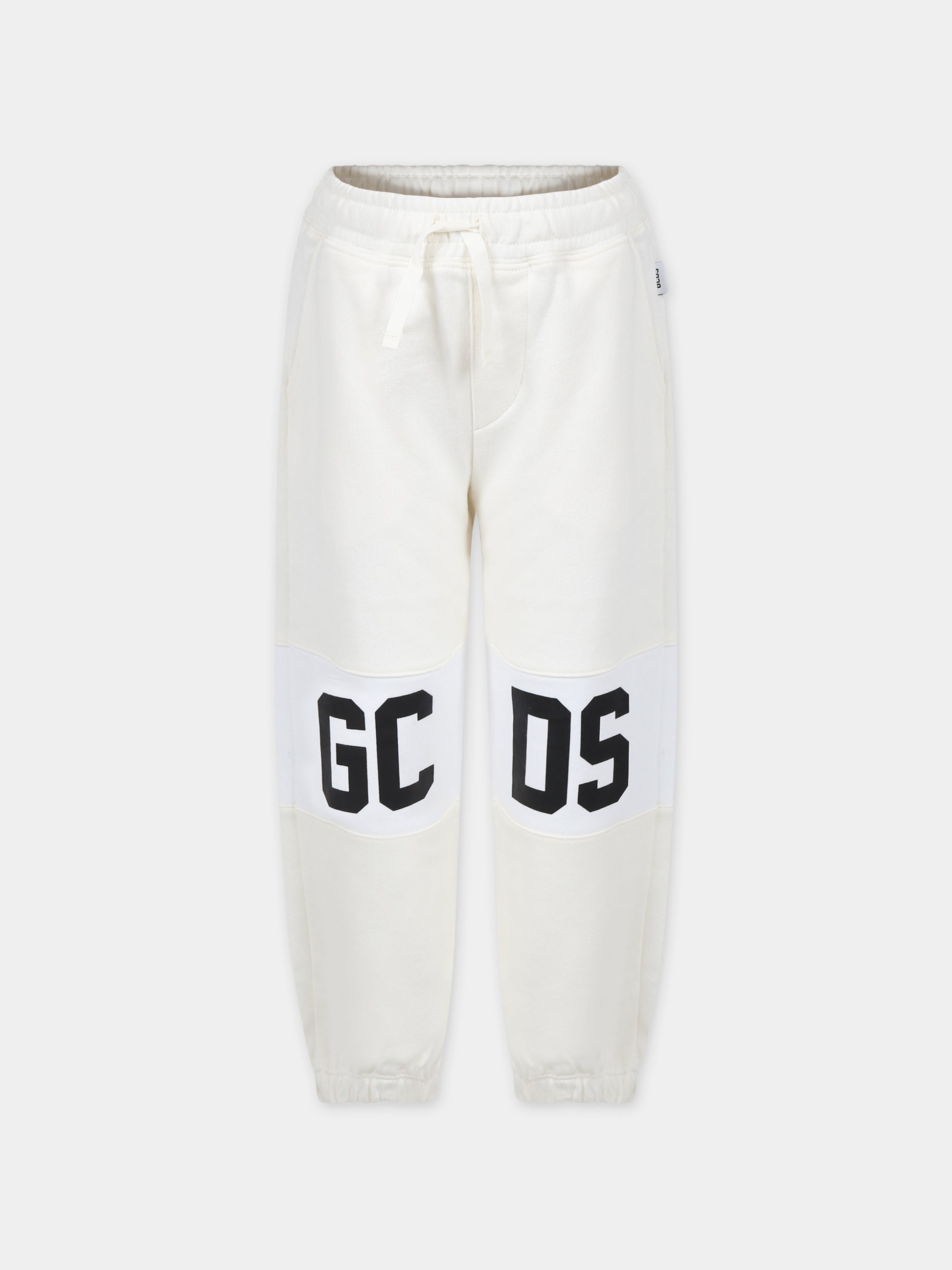 Pantalone bianco per bambini con logo,Gcds Kids,DNP003 LCA33 10063