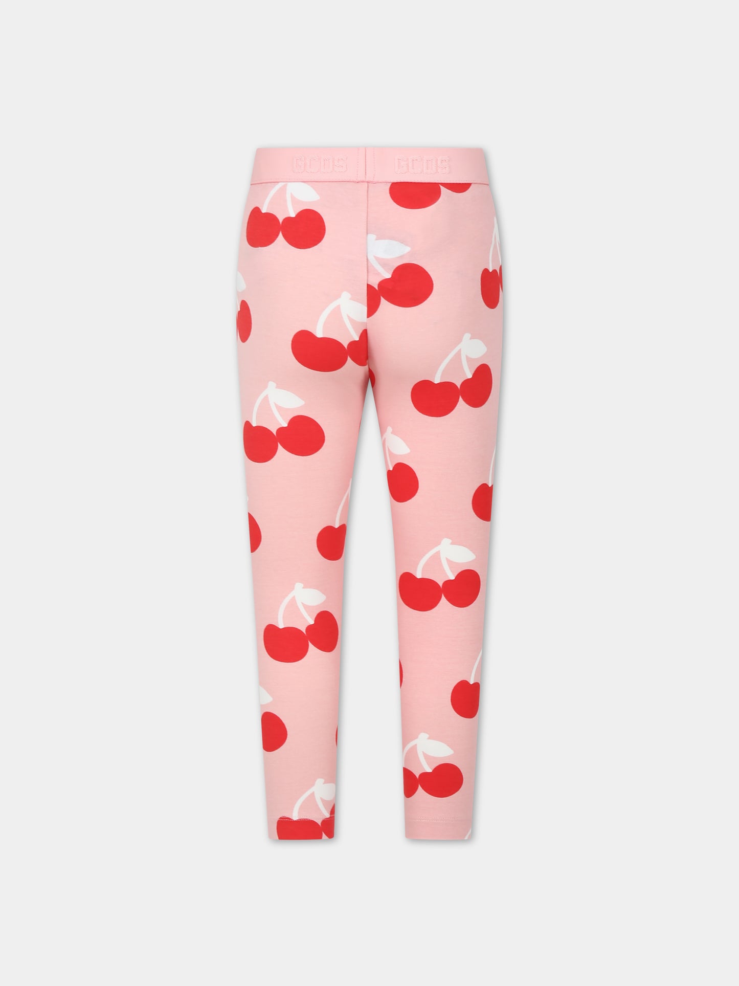 Leggings rosa per bambina con ciliegie,Gcds Kids,DAP004 LBB0C 84526