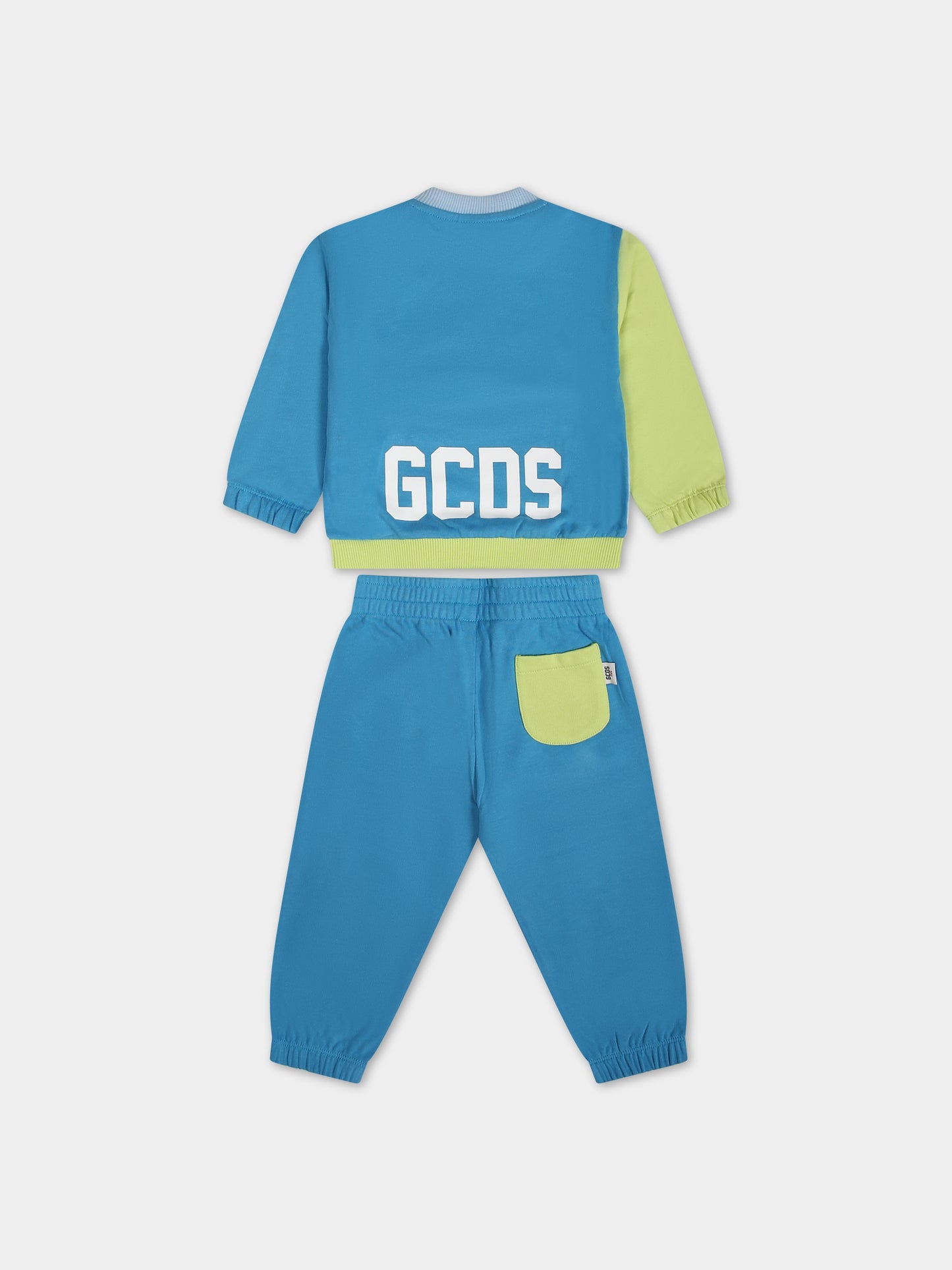 Completo celeste per neonato con logo,Gcds Kids,GMK00D LCA14 88902 