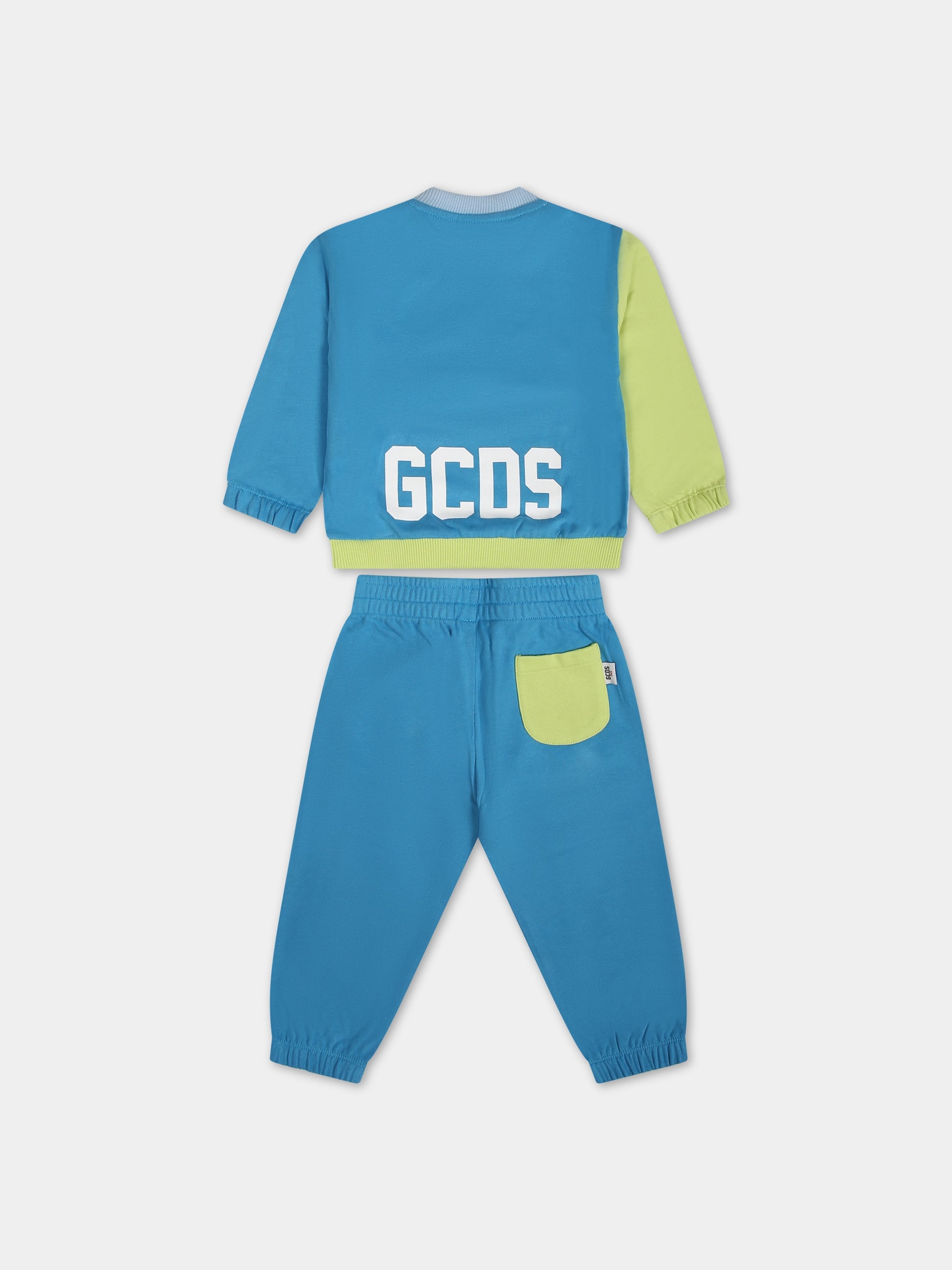 Completo celeste per neonato con logo,Gcds Kids,GMK00D LCA14 88902 