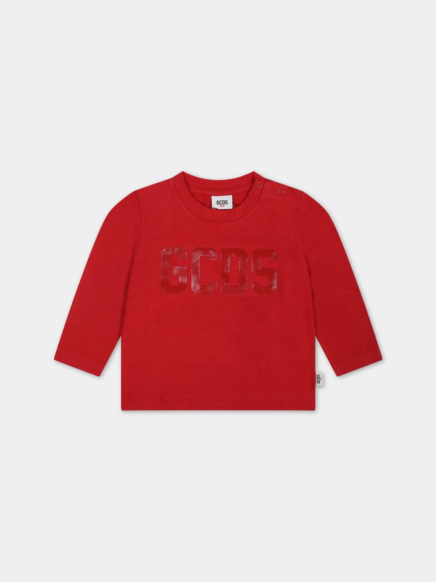T-shirt rossa per neonato con logo,Gcds Kids,GQO002 LAA01 50975