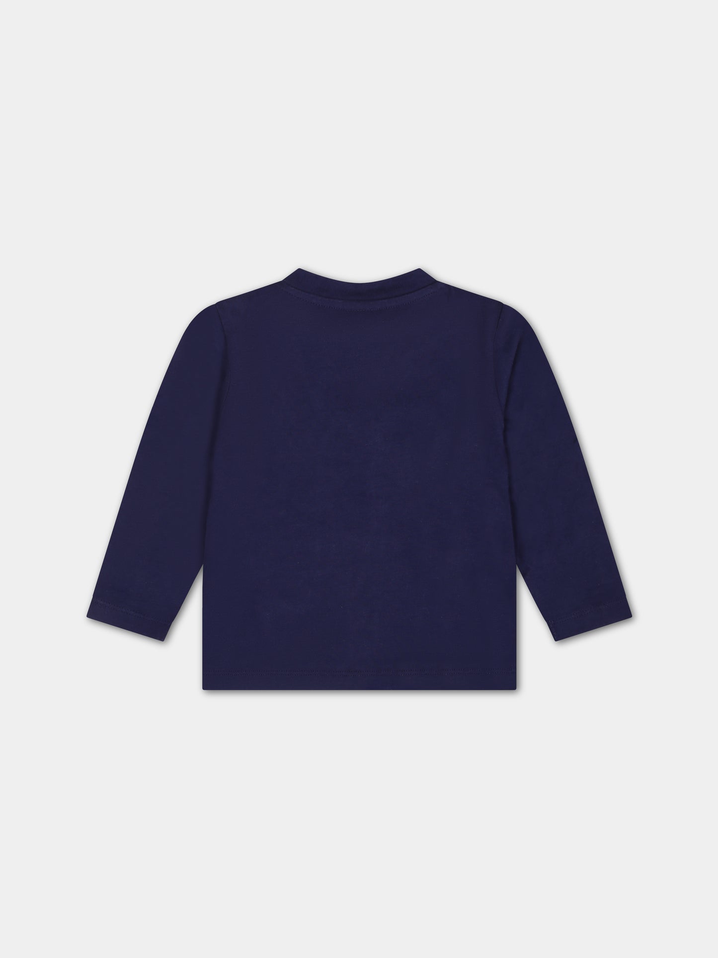 T-shirt blu per neonato con logo,Gcds Kids,GQO002 LAA01 40258