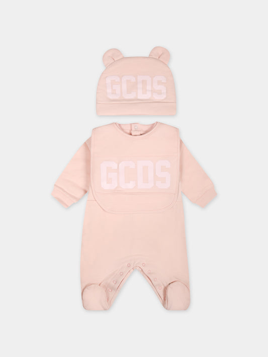 Set rosa per neonata con logo,Gcds Kids,GOY007 LDA26 52859