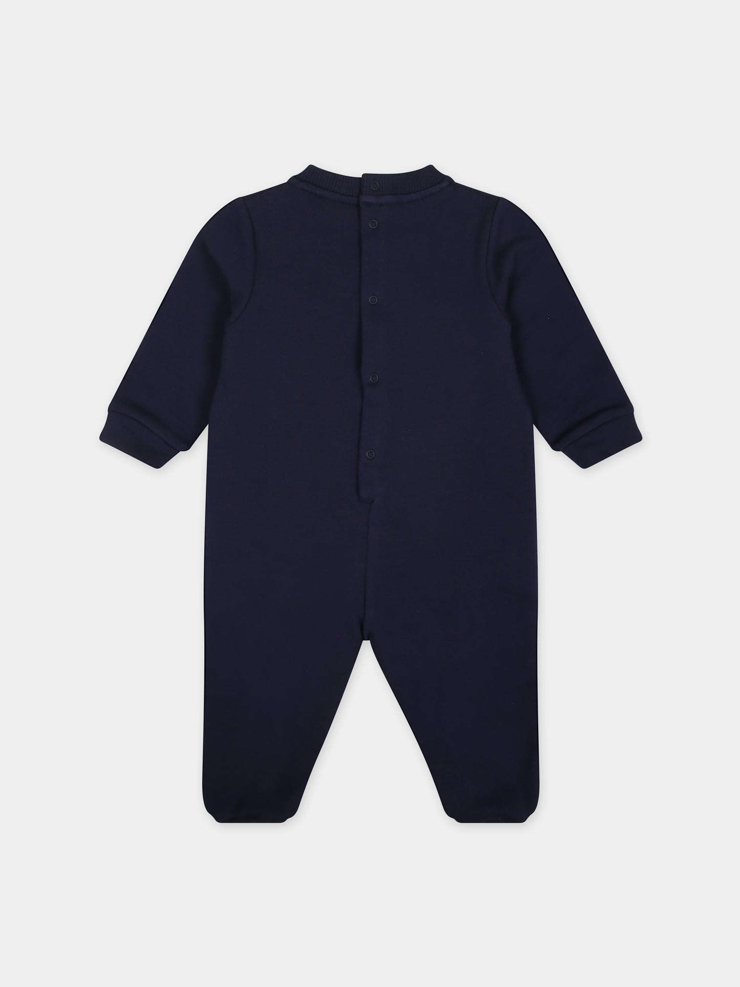 Tutina blu per neonato con stampa mostro e logo,Gcds Kids,GUY00Z LDA04 40258