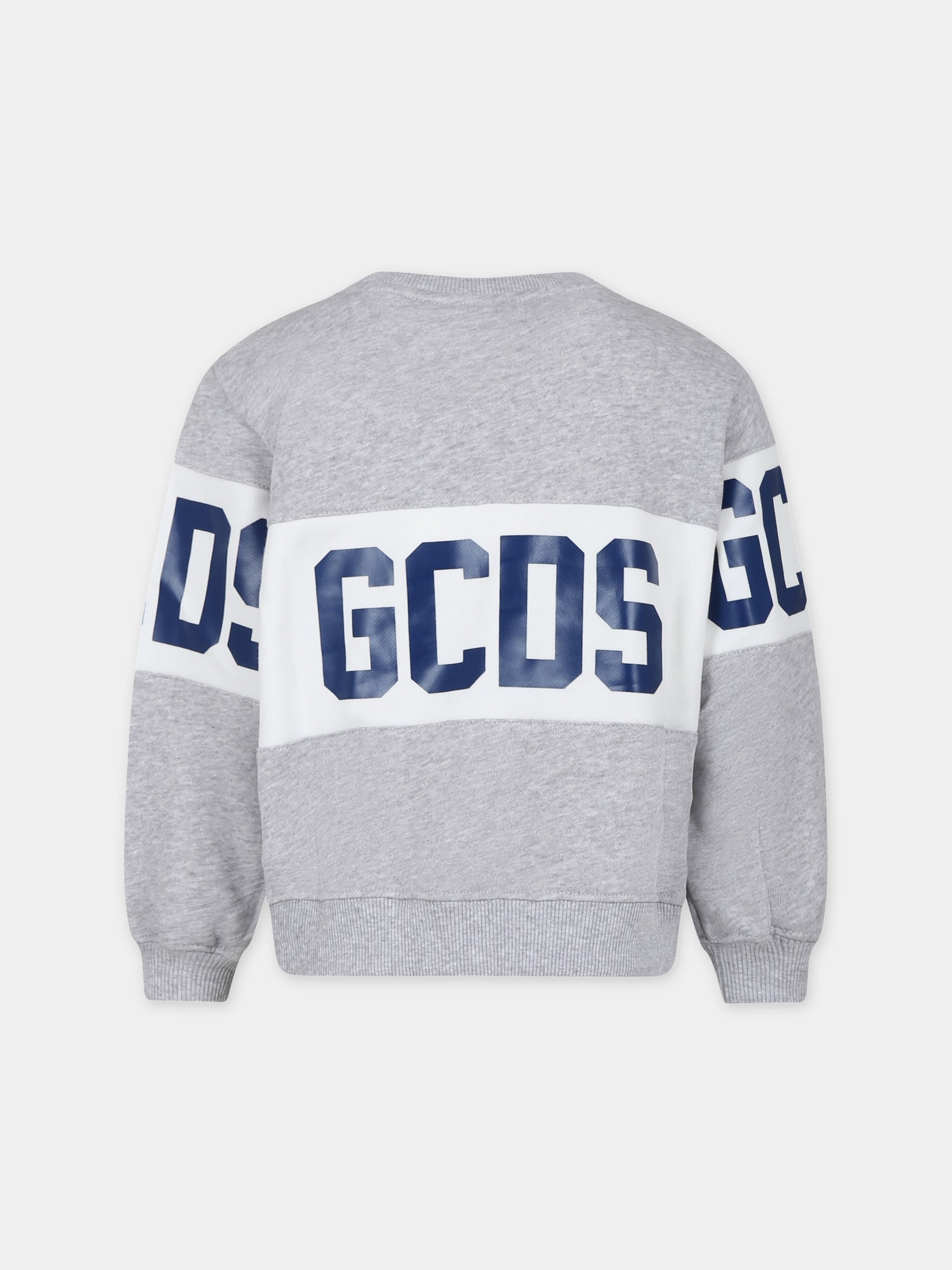 Felpa grigia per bambini con logo,Gcds Kids,DOF005 LCA44 60926