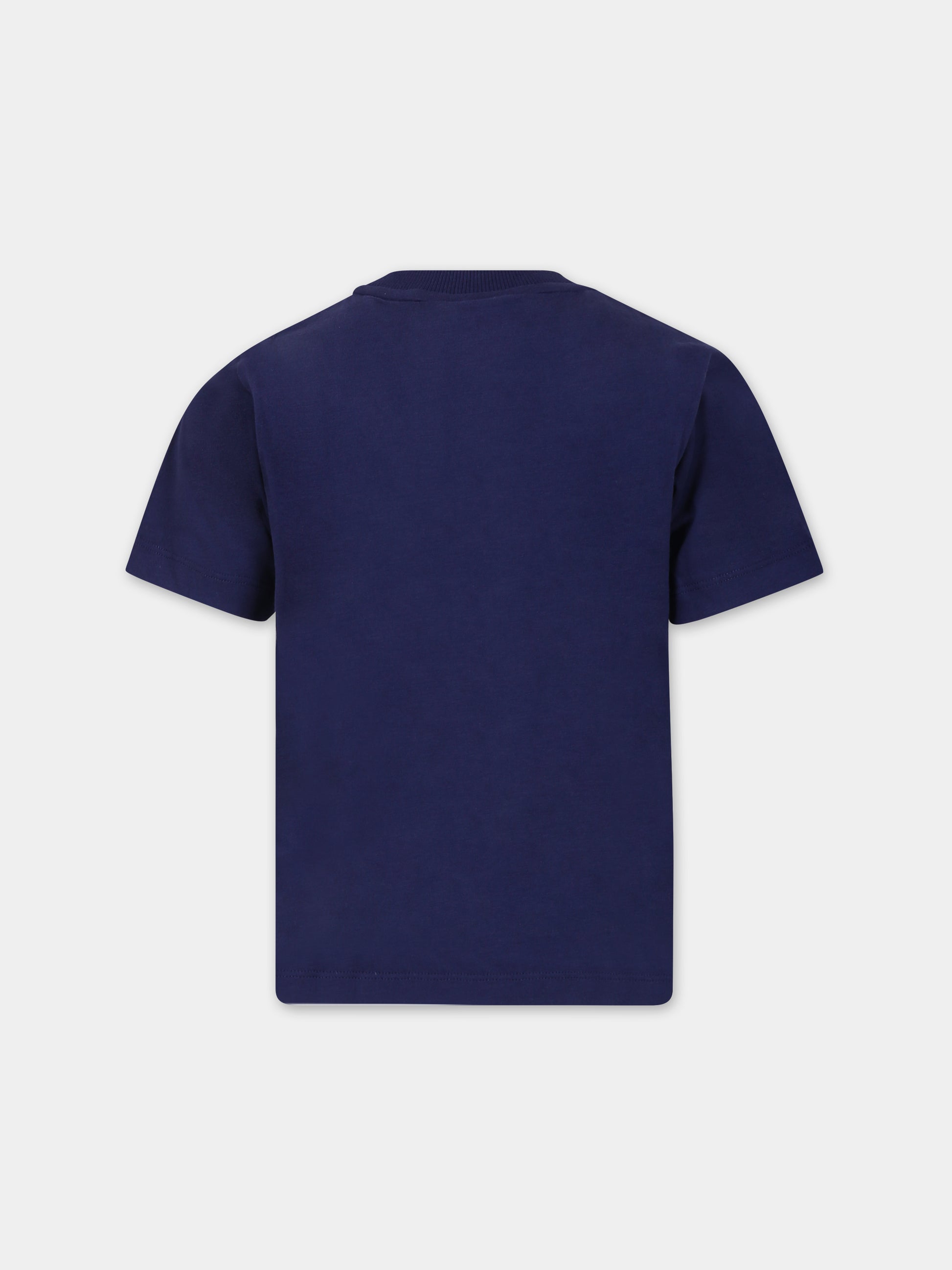 T-shirt blu per bambini con logo,Gcds Kids,DSM00I LAA01 40258