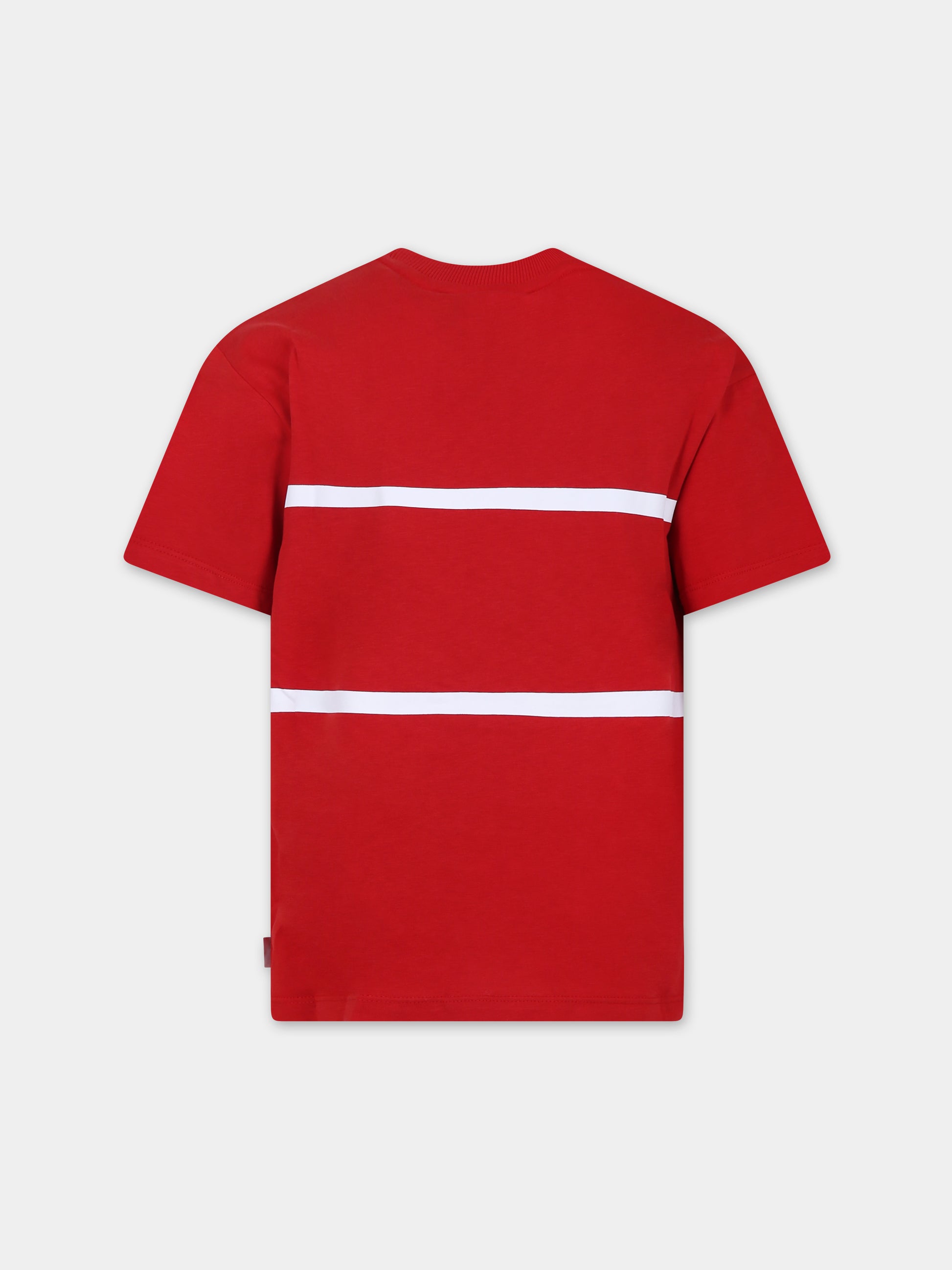 T-shirt rossa per bambini con logo,Gcds Kids,DRM00I LAA24 50975