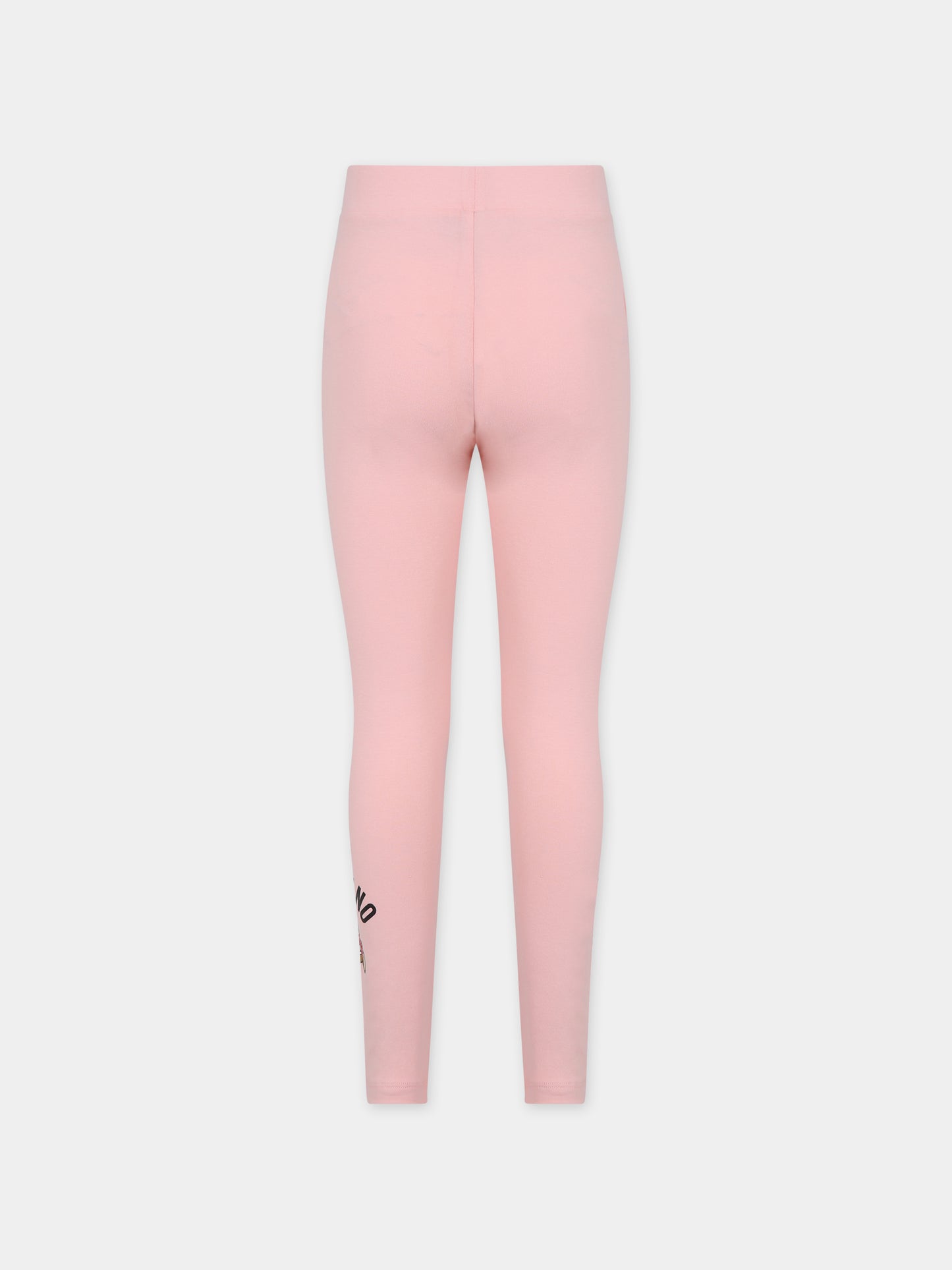 Leggins rosa per bambina con teddy bear,Moschino Kids,HDP05H LBA37 50209