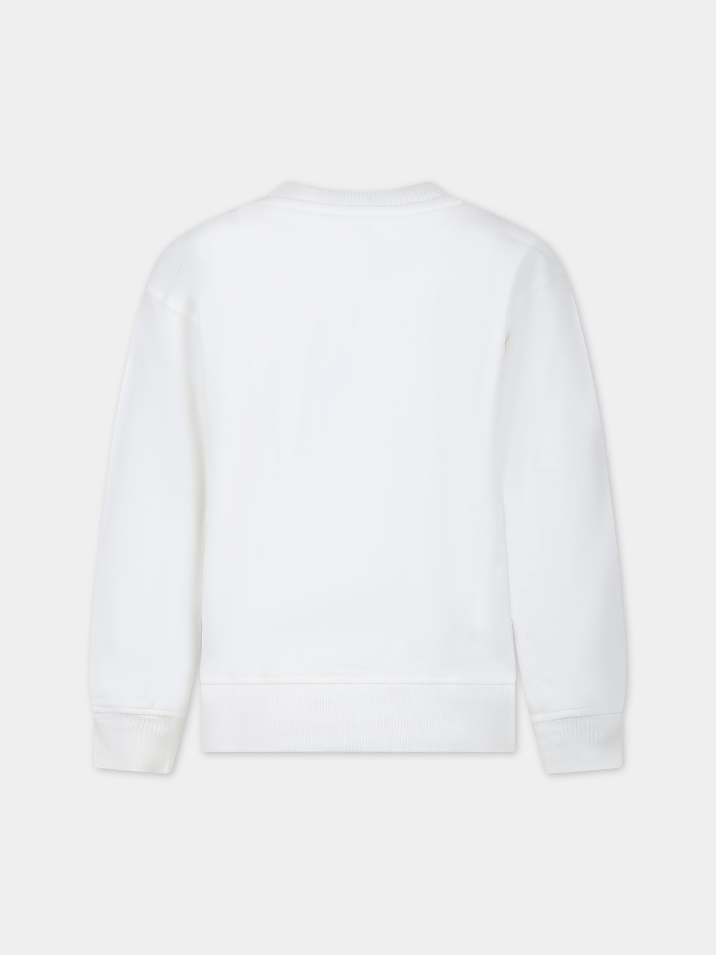 Felpa bianca per bambino con Teddy Bear e logo,Moschino Kids,HUF07H LDA53 10063