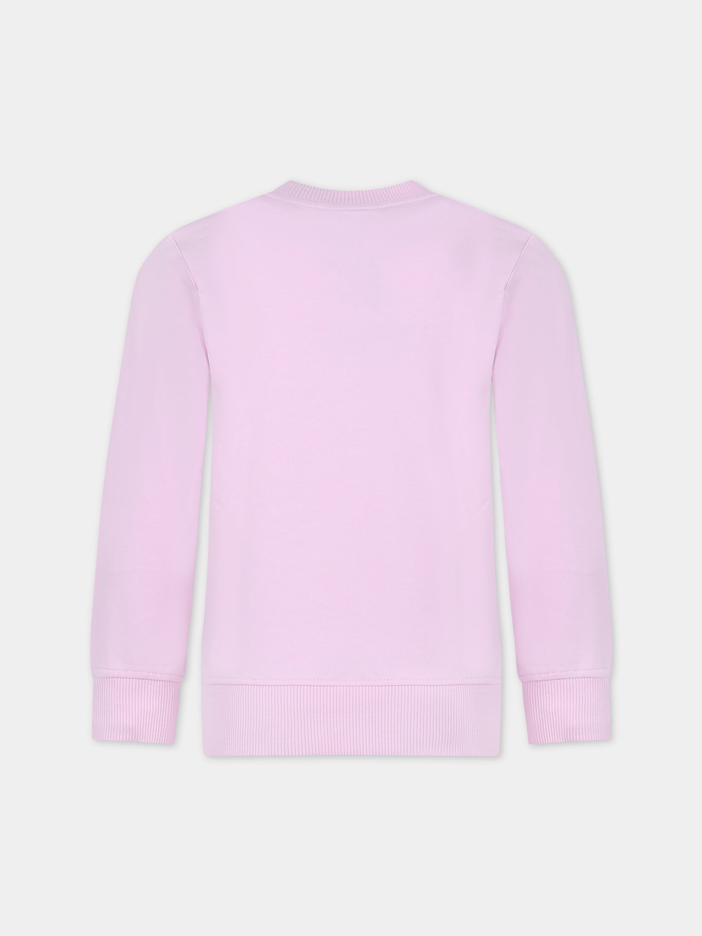 Felpa rosa per bambina con Teddy Bears e logo,Moschino Kids,HUF07R LCA40 51684