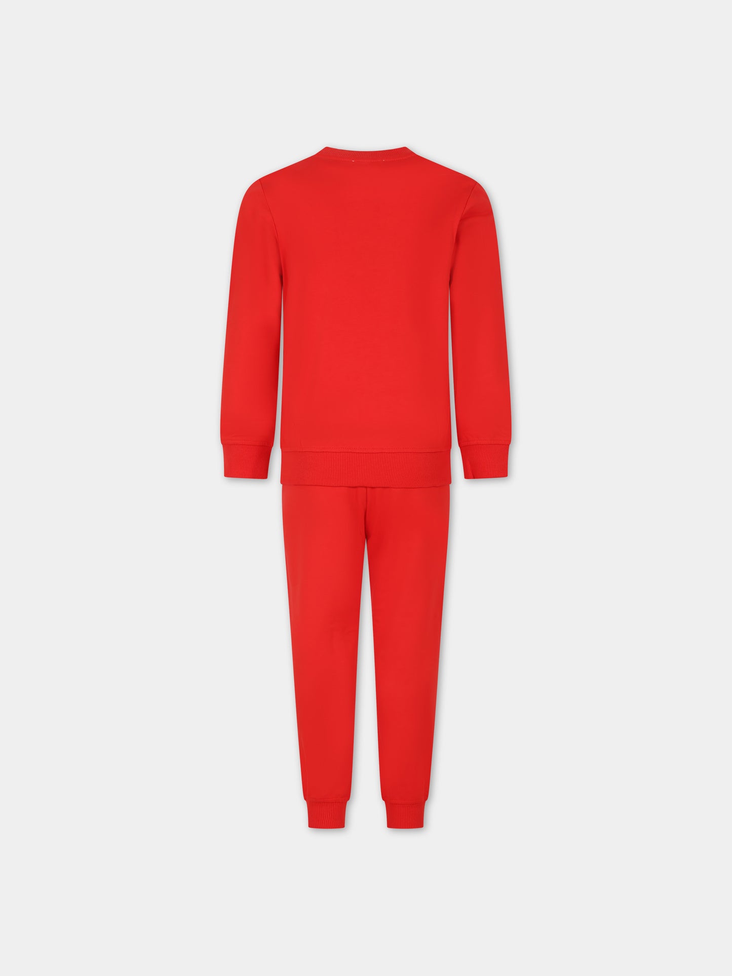 Completo rosso per bambini con Teddy Bears e logo,Moschino Kids,HUK03G LCA40 50109