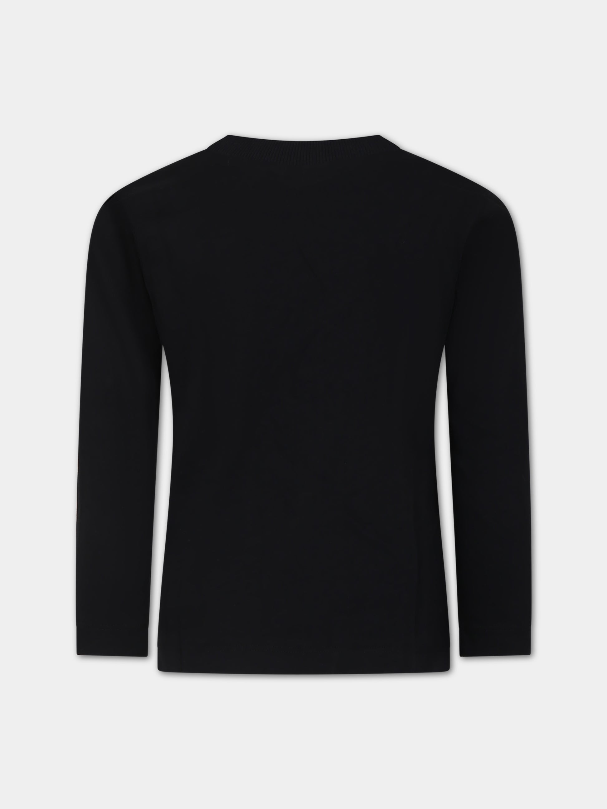 T-shirt nera  per bambina con Teddy Bears,Moschino Kids,HUO00R LAA20 60100