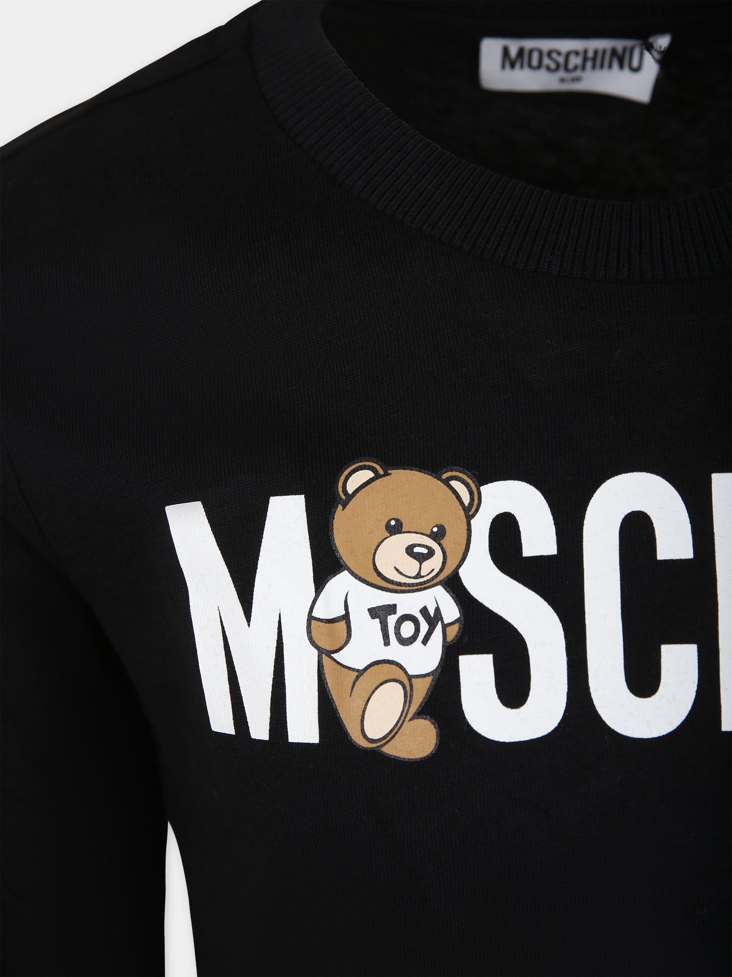 T-shirt nera  per bambina con Teddy Bears,Moschino Kids,HUO00R LAA20 60100
