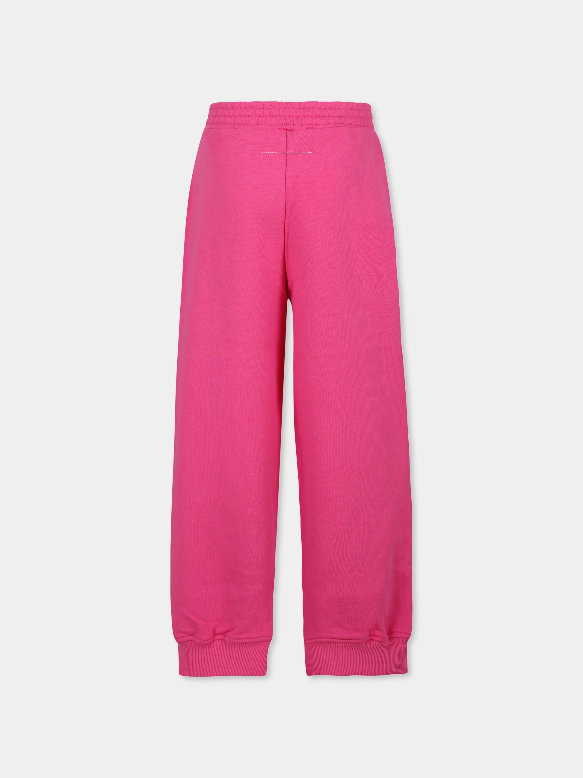 Pantaloni fucsia per bambina con logo,Mm6 Maison Margiela,M60693 MM04H MM6P146U M6307