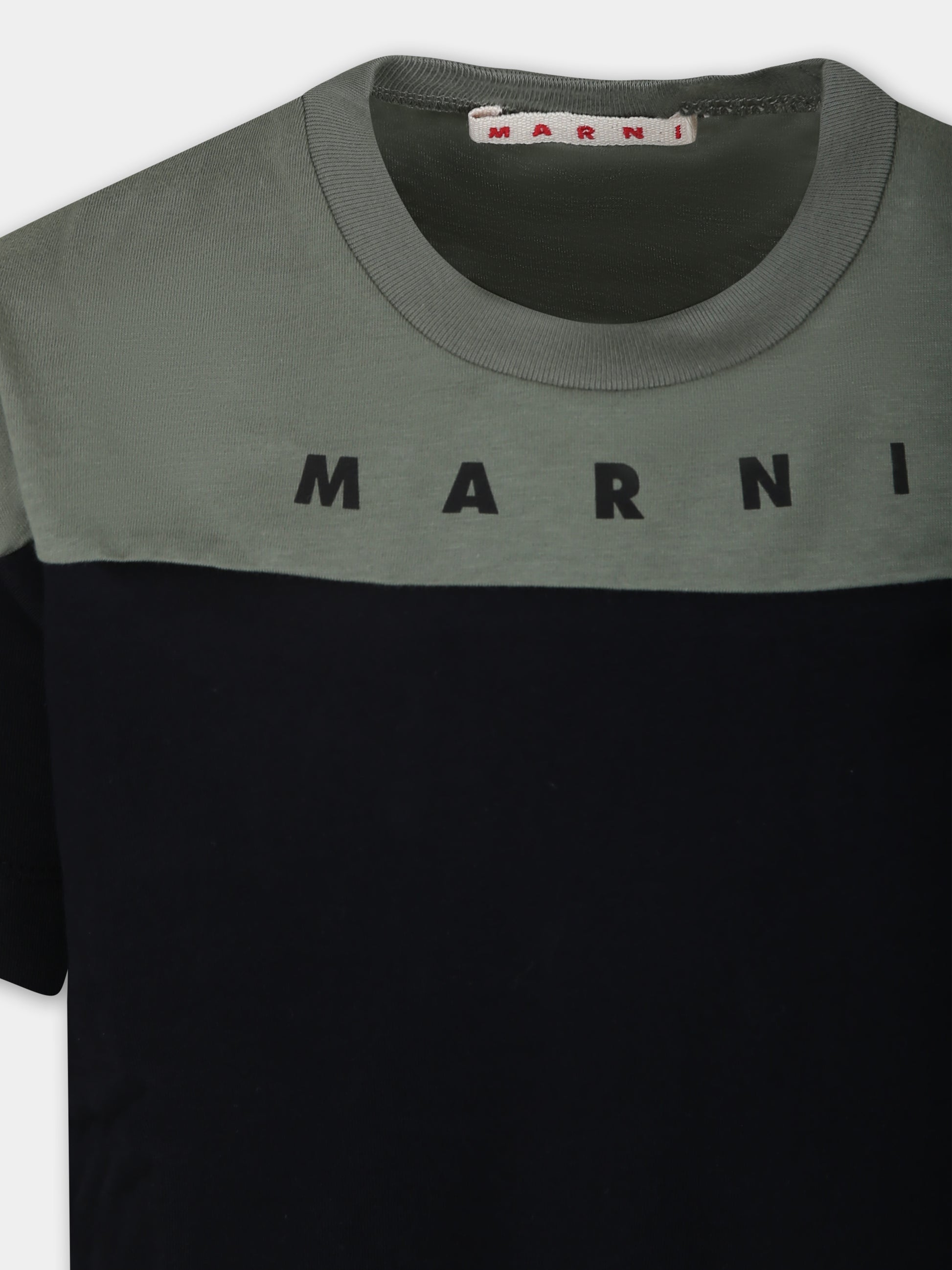 T-shirt nera per bambini con logo,Marni Kids,M01225 M00L9 MT176U 0M900