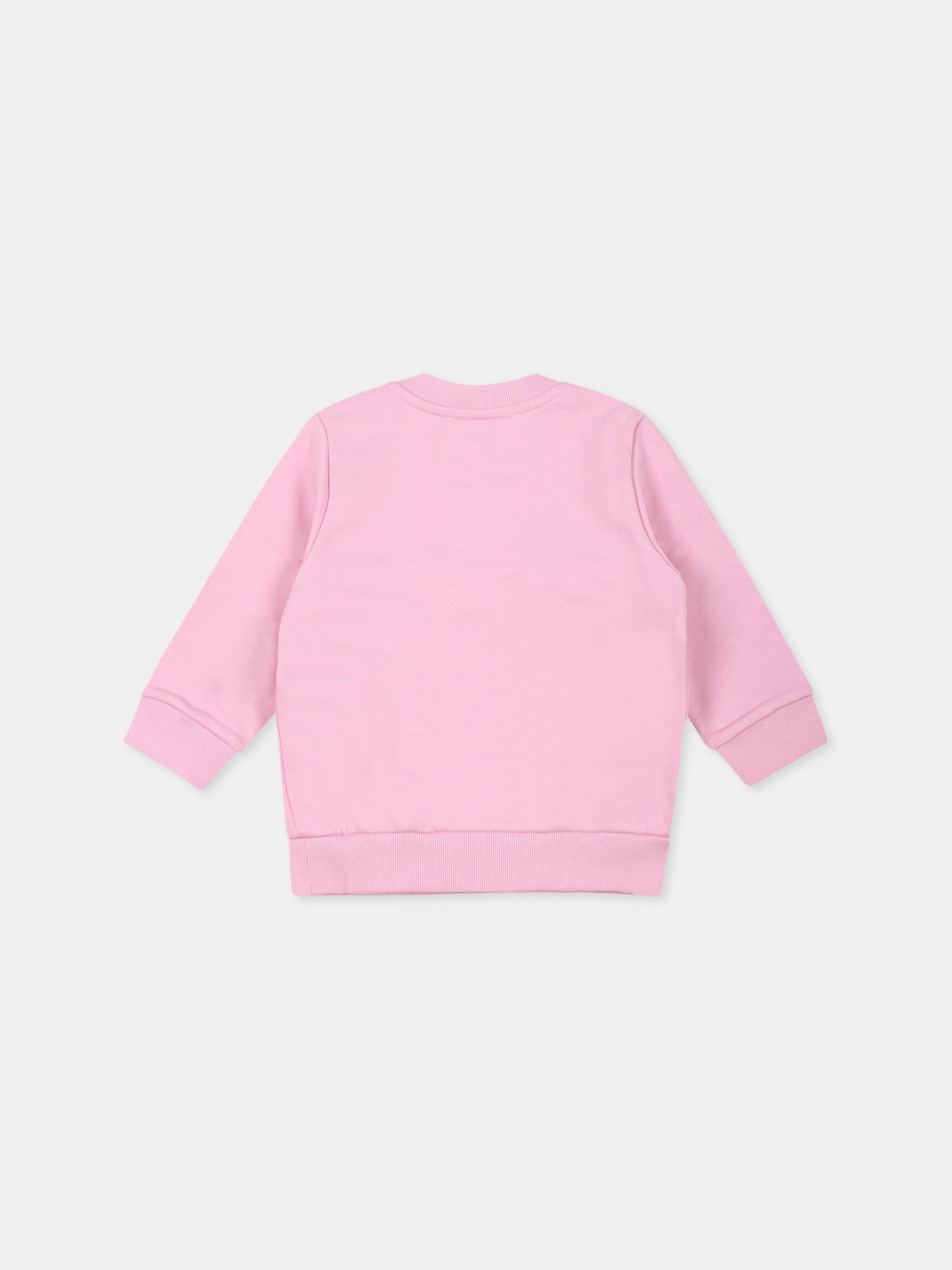 Felpa rosa per neonata con fiori e cuori,Marni Kids,M01232 M00RE MS48B 0M345