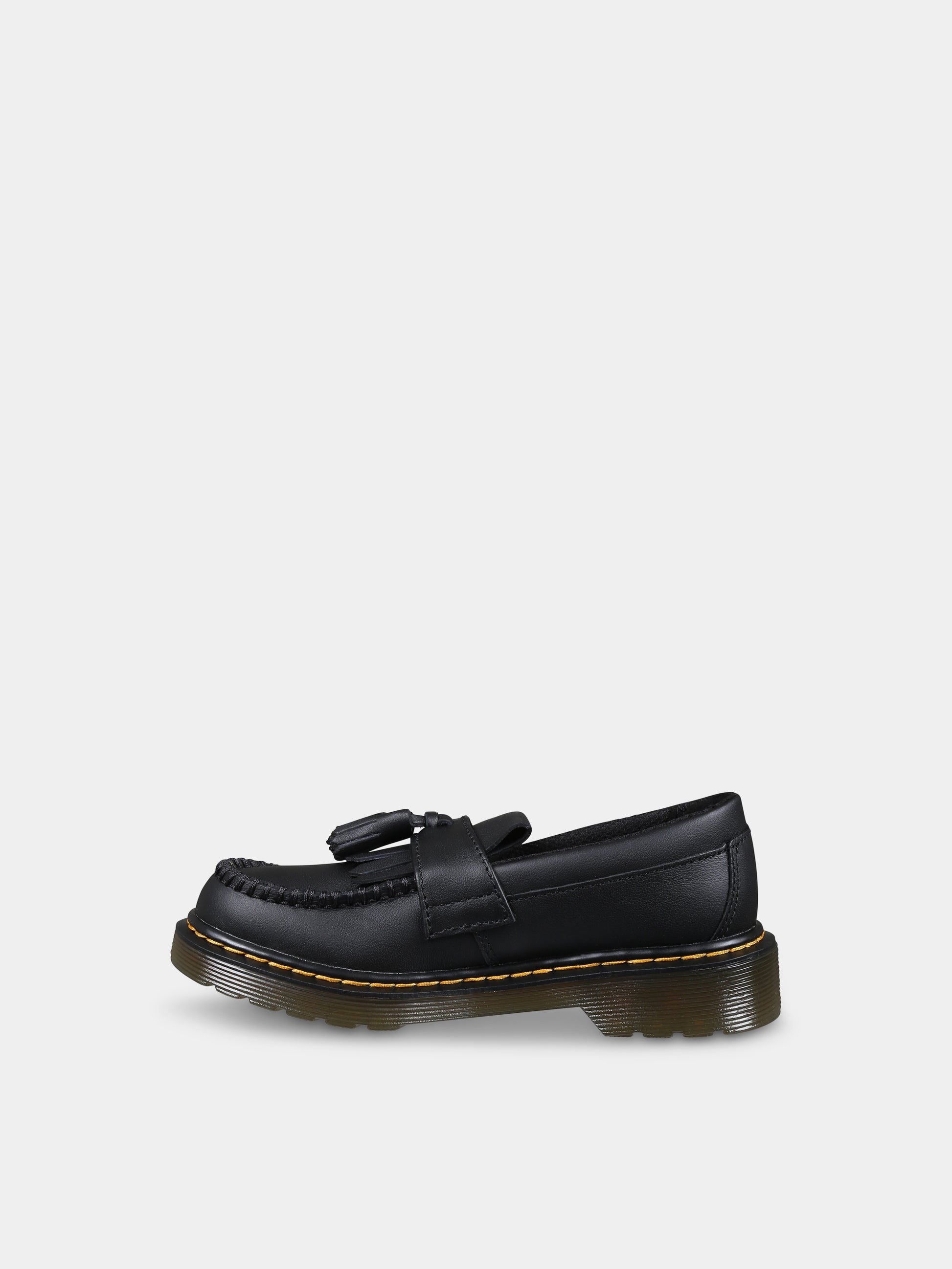 Mocassini Adrian neri per bambini,Dr. Martens,ADRIAN J 30963001 BLACK SOFTY T