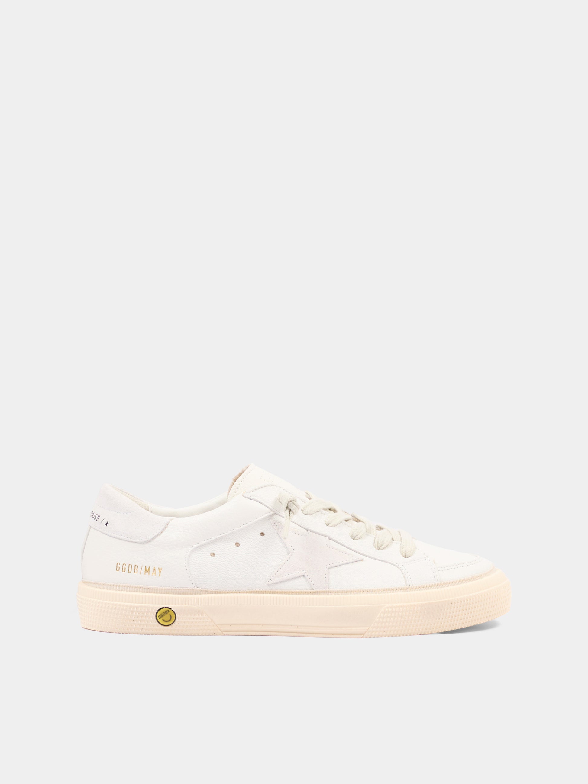 Sneakers May avorio per bambini con stella,Golden Goose,GTF00495 F004814 10100