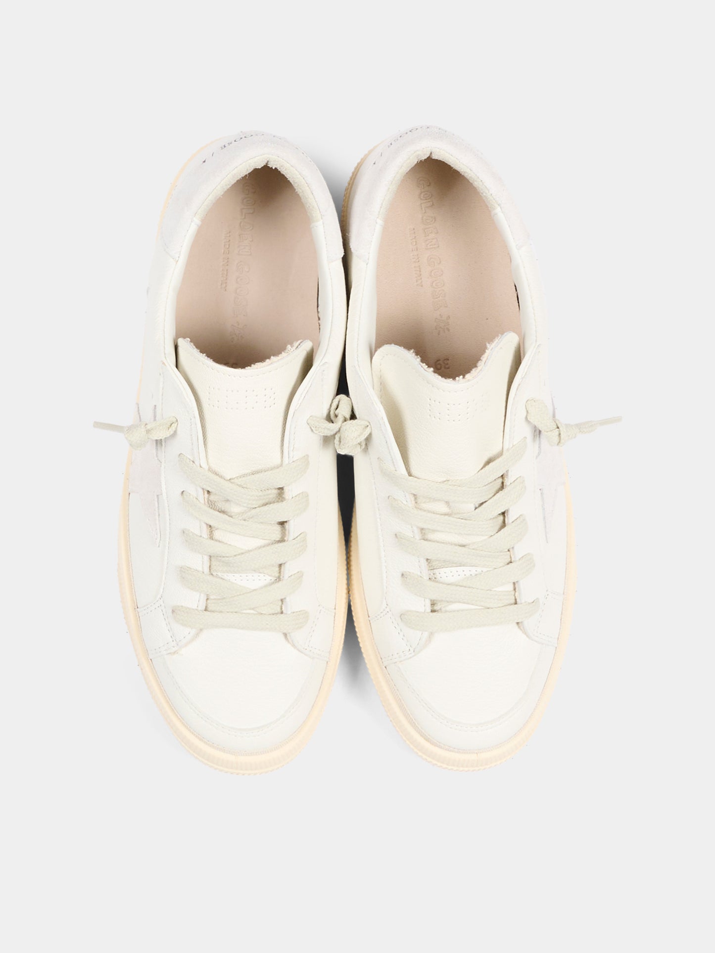 Sneakers May avorio per bambini con stella,Golden Goose,GTF00495 F004814 10100