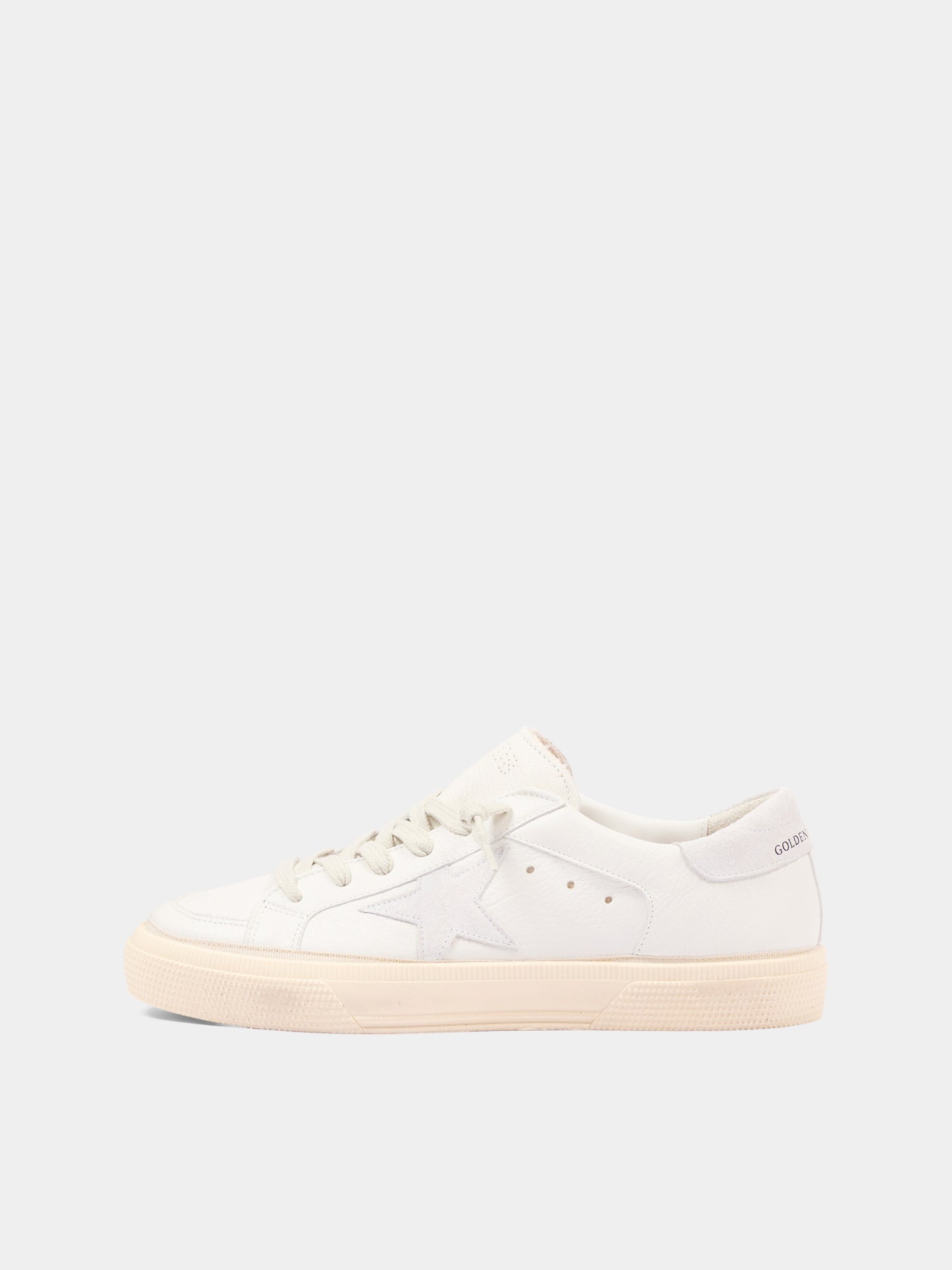 Sneakers May avorio per bambini con stella,Golden Goose,GTF00495 F004814 10100