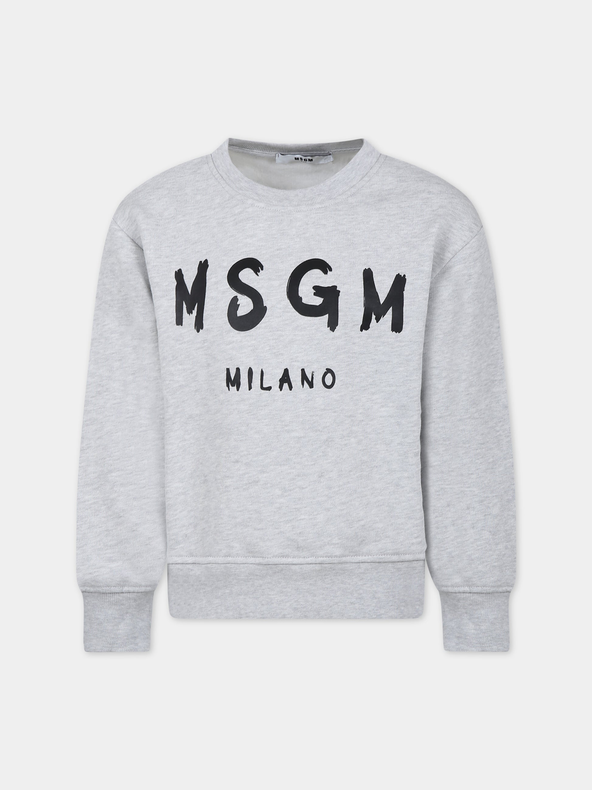Felpa grigia per bambini con logo,Msgm Kids,F3MSJUSW022 107
