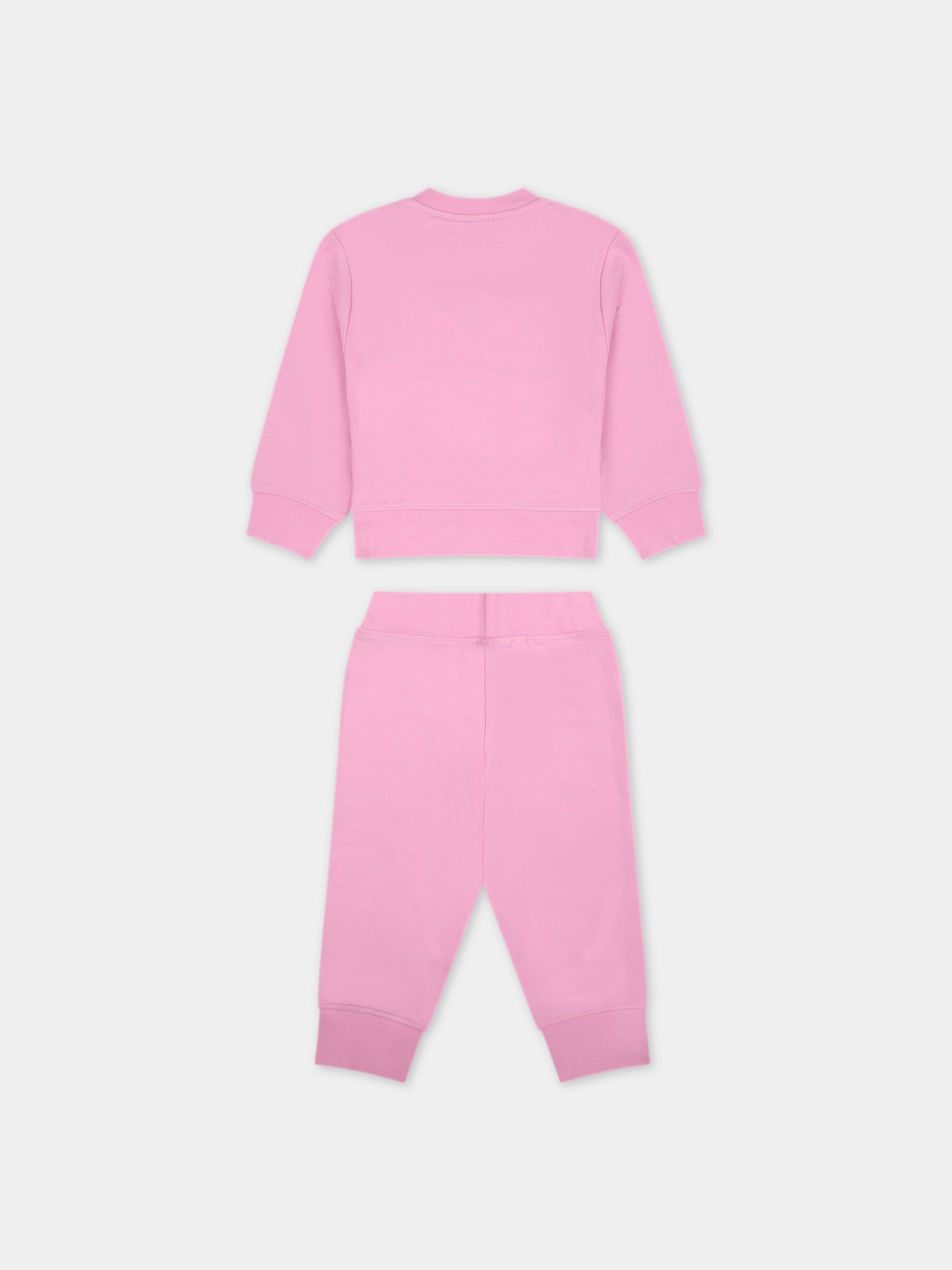 Completo rosa per neonata con logo,Msgm Kids,F3MSNGTP221 042
