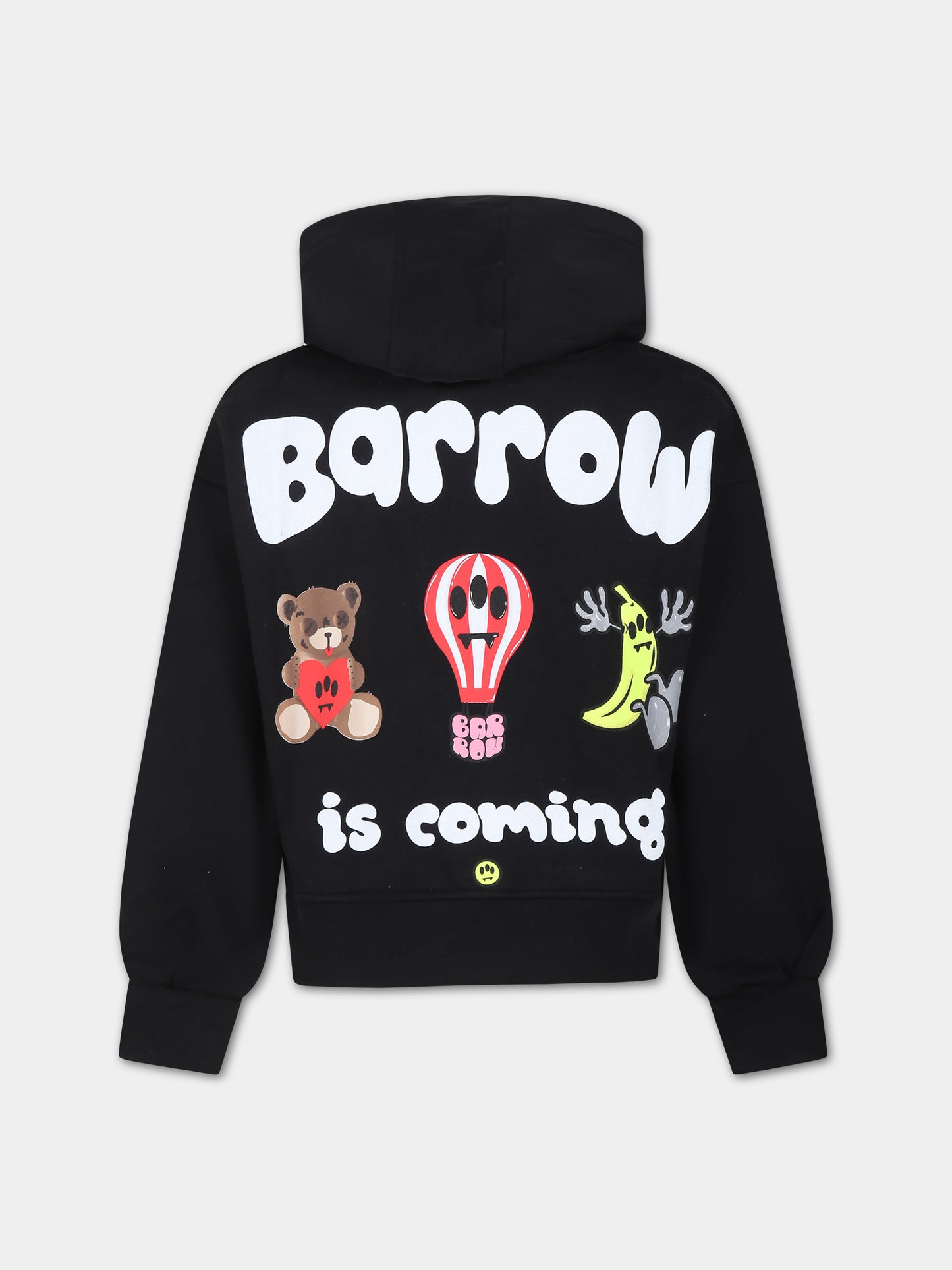 Felpa nera per bambina con logo e mongolfiera,Barrow,F3BKJGHS074 110