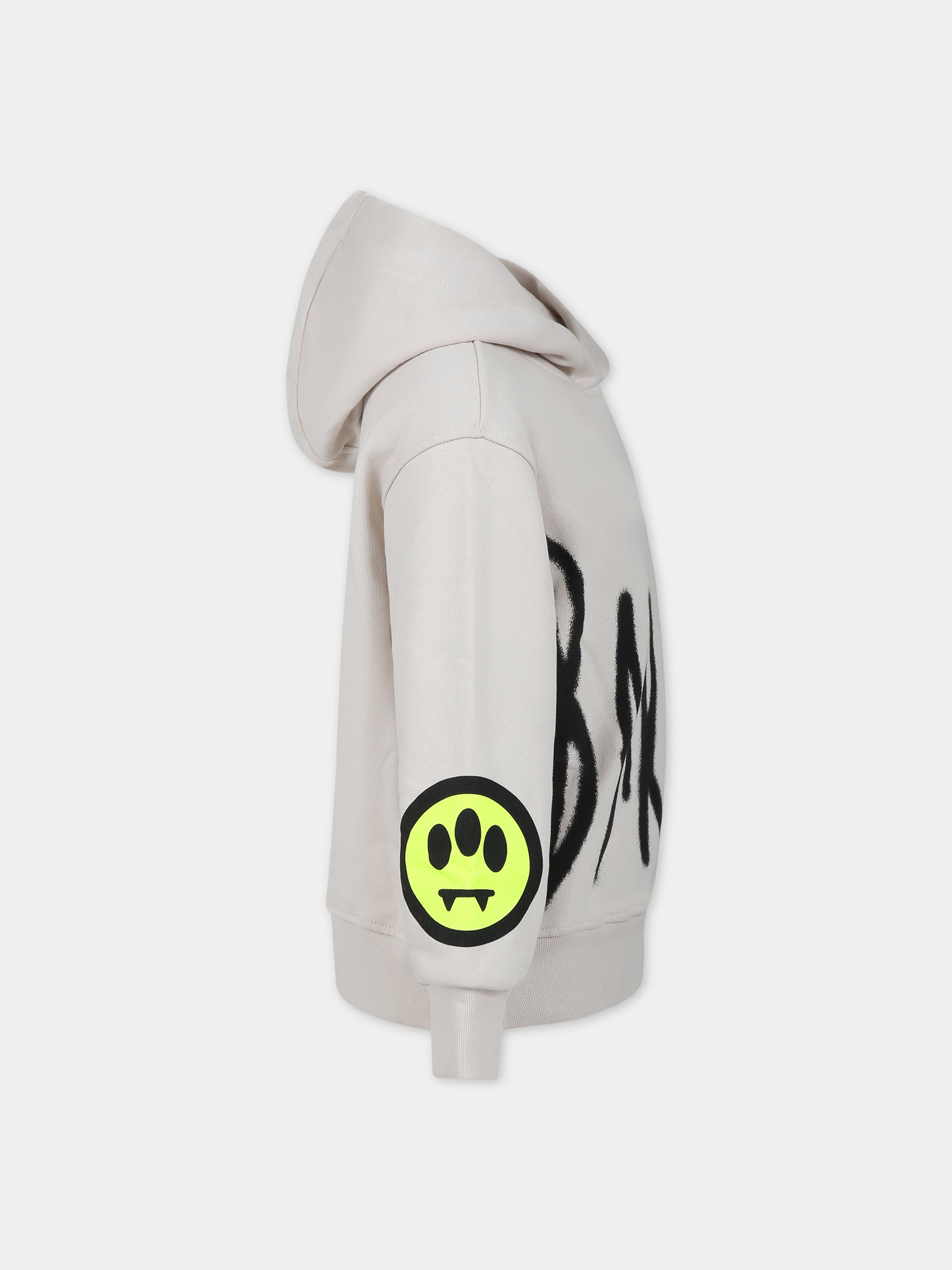 Felpa avorio per bambini con logo e smile,Barrow,F3BKJUHS073 BW009