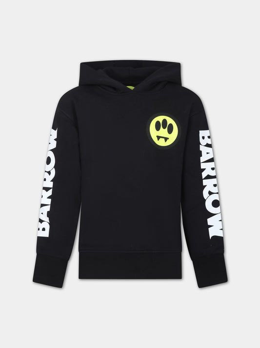 Felpa nera per bambini con logo,Barrow,F3BKJUHS093 110