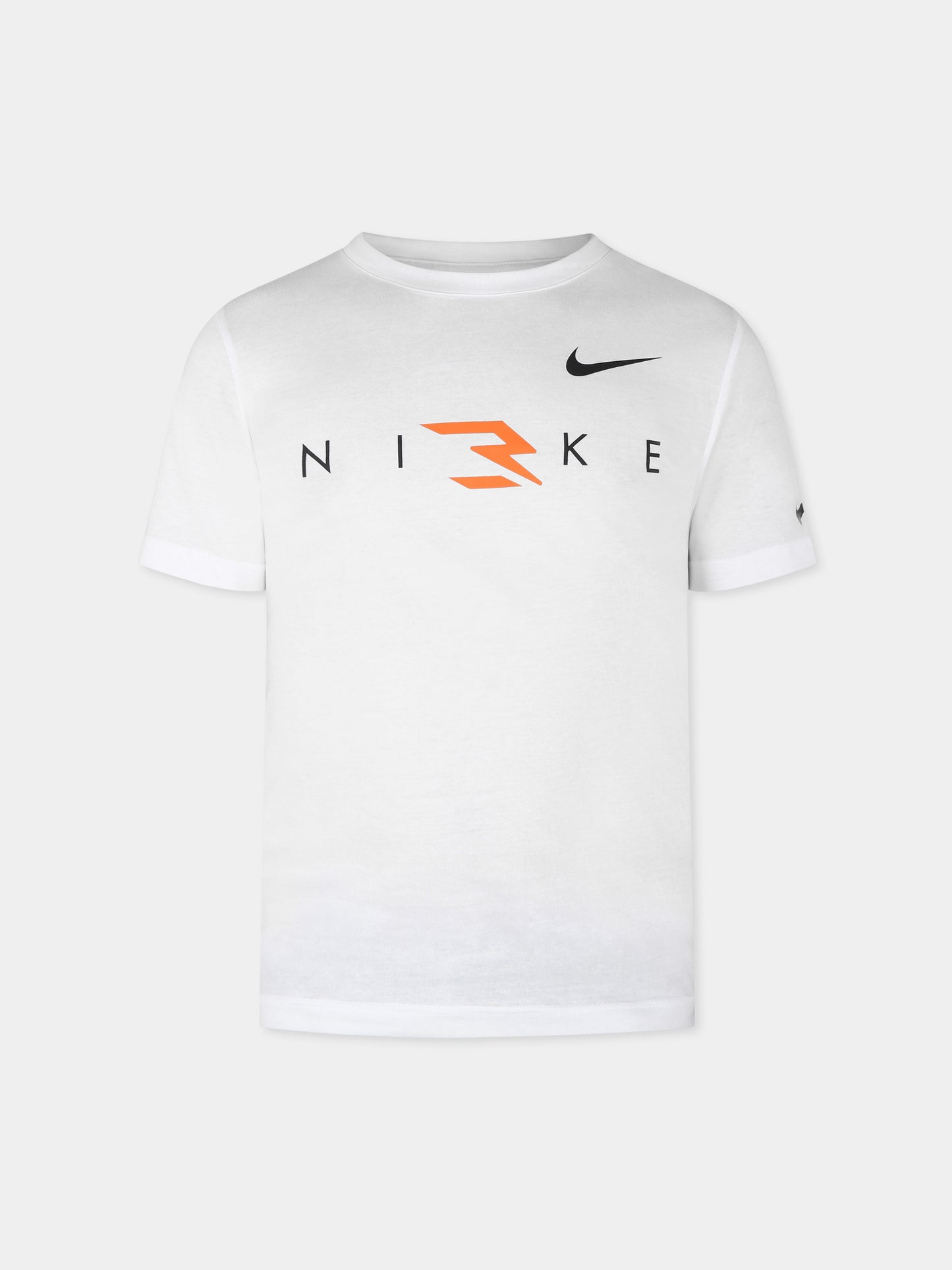 T-shirt bianca per bambino con logo,Nike,0411 001 WHITE